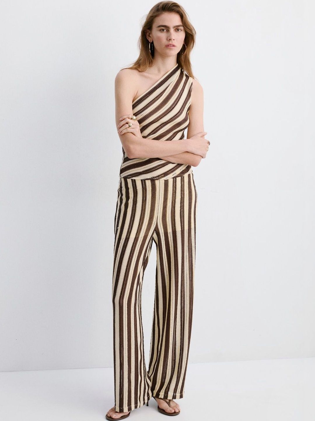 MANGO Striped One Shoulder Top-picture-42