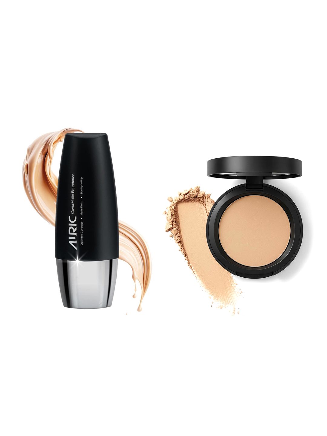 Auric Beauty BlendEasy Vitamin E Compact Powder & Cover Matte Liquid Foundation-picture-51