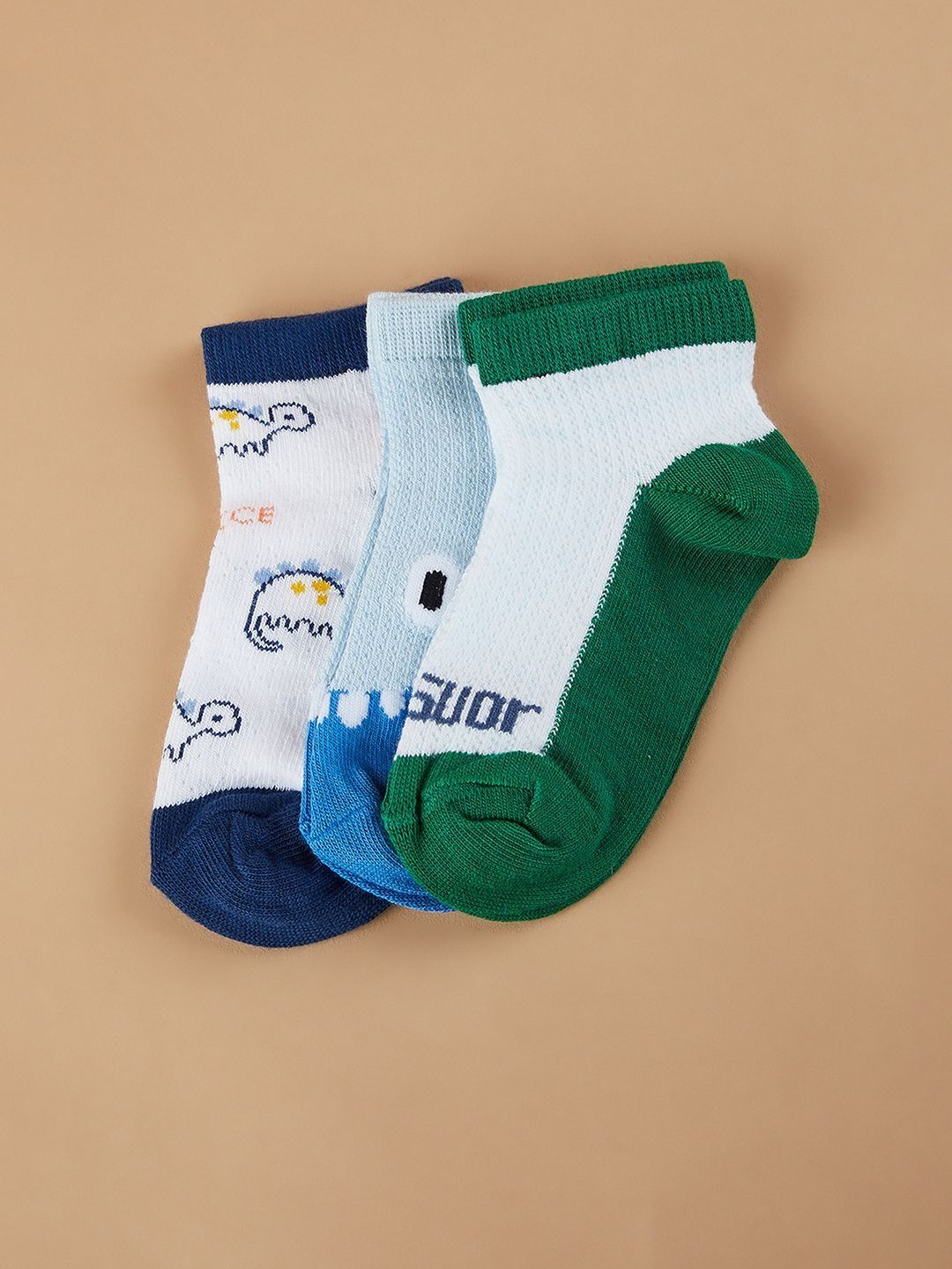 Fame Forever by Lifestyle Boys Pack of 3 Cotton Blend Patterned Ankle Length Socks-picture-33