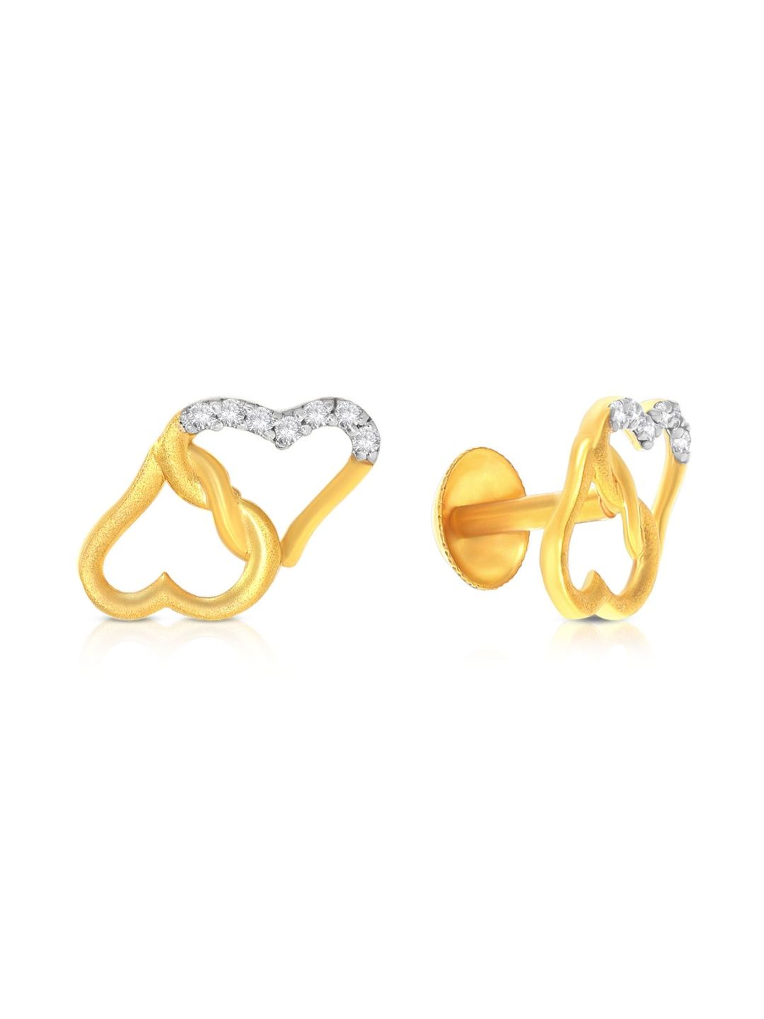 BHIMA Jewels 22K BIS Hallmark AmorA(c) Heart Gold Stud Earrings-picture-38