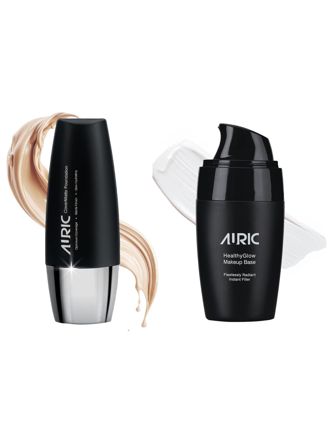 Auric Beauty CoverMatte Liquid Foundation & Healthyglow Makeup Base Combo-image-40