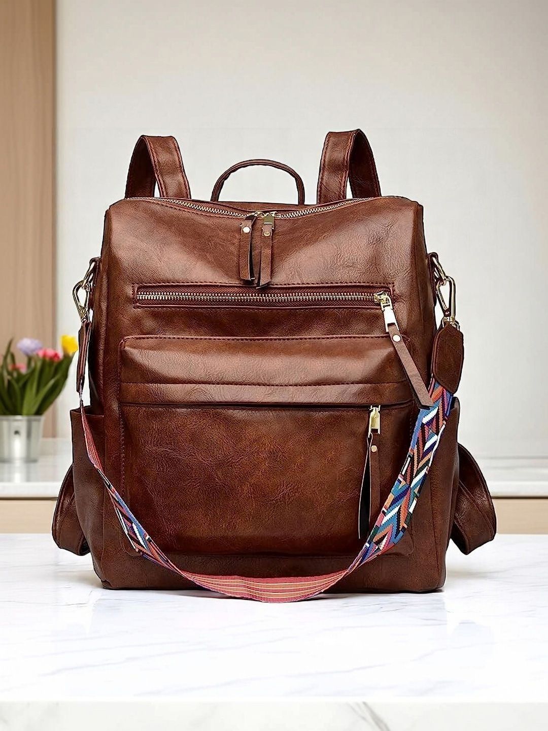 MomsyStore Women Geometric Backpack-image-8