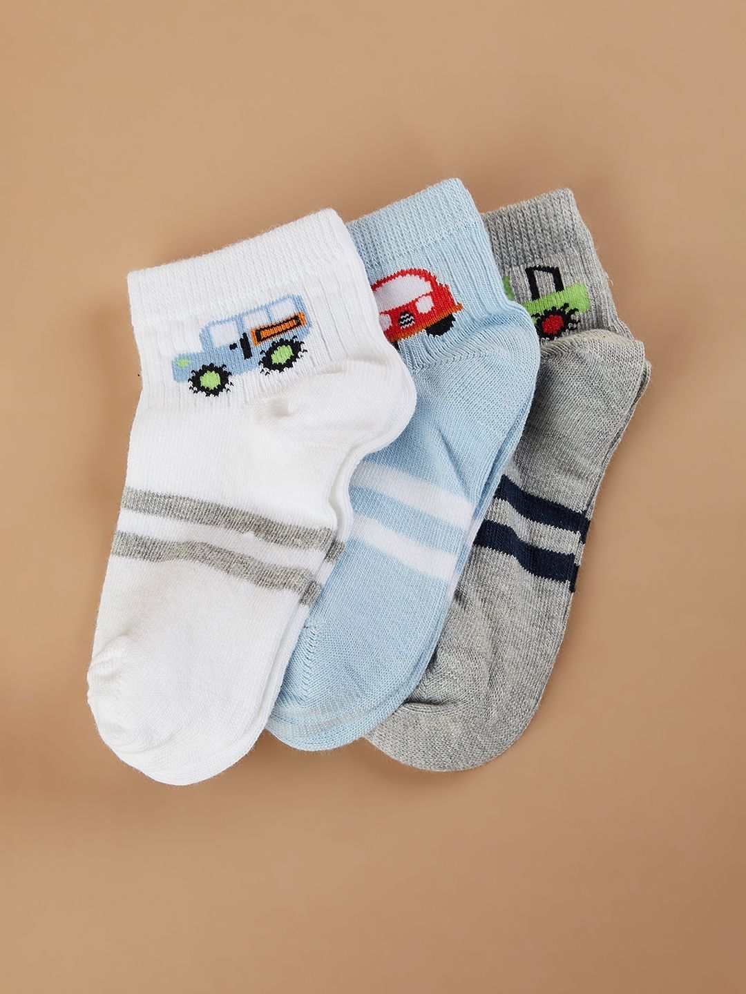 Fame Forever by Lifestyle Boys Pack of 3 Cotton Blend Patterned Ankle Length Socks-picture-32
