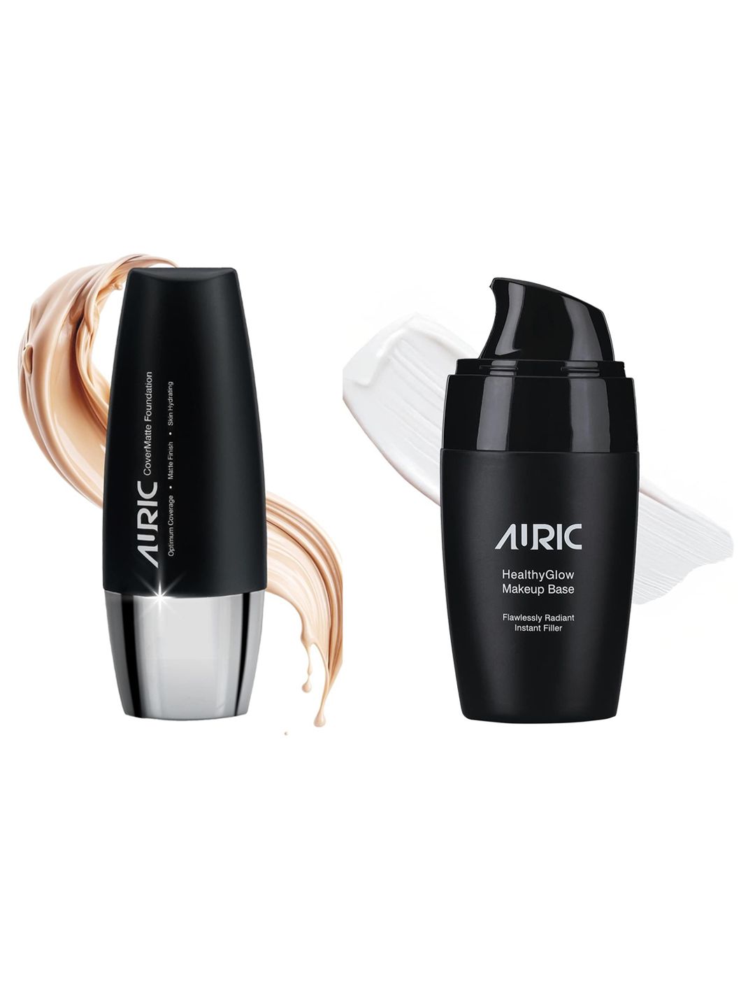 Auric Beauty Set of 2 Healthyglow Makeup Base & CoverMatte Liquid Foundation - Light Tan-image-15
