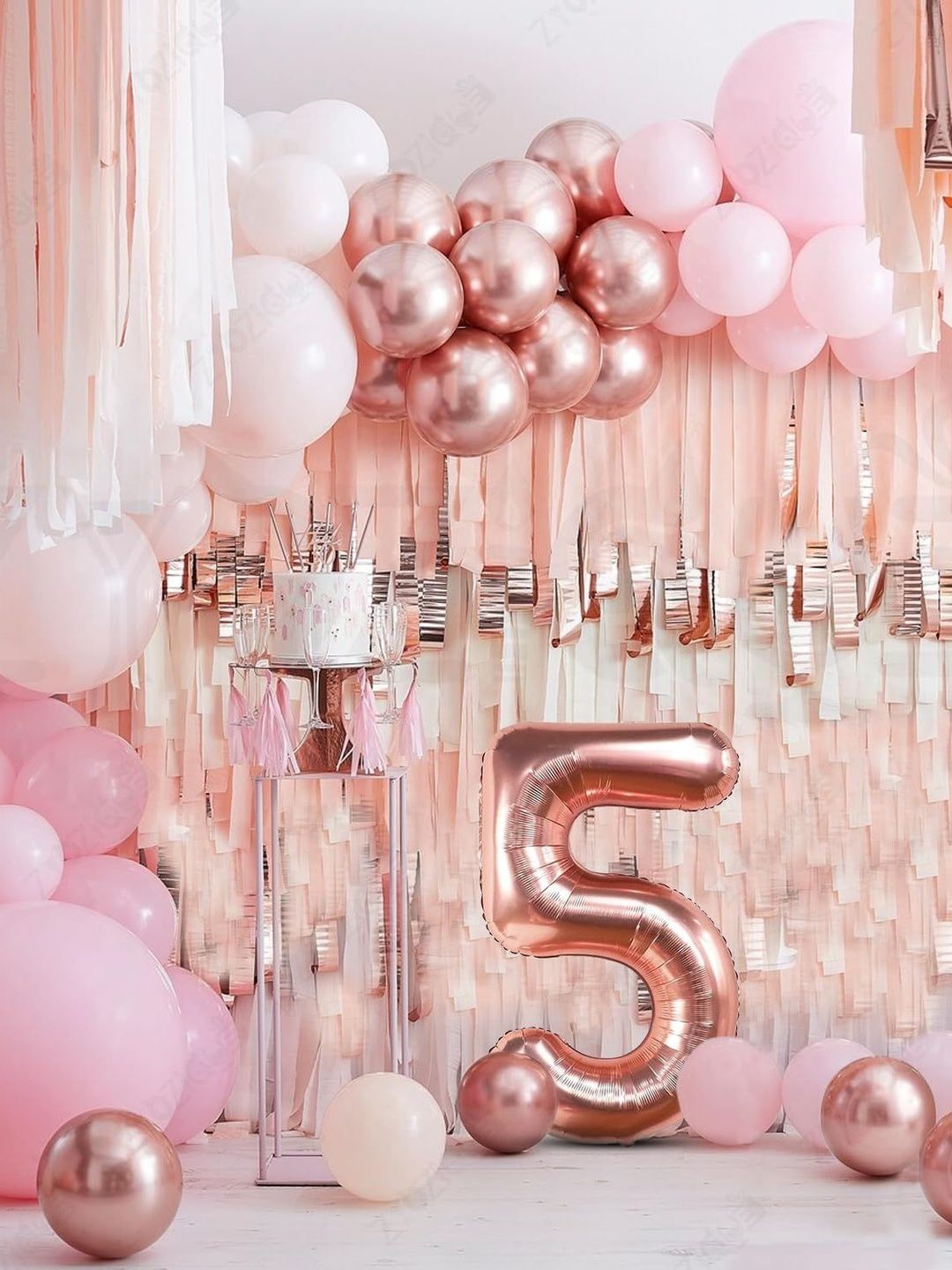 ZYOZI Rose Gold 5 Number Foil Balloons-image-3