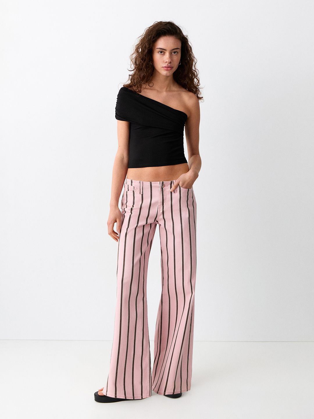 Mango MNG One Shoulder Asymmetric Crop Top view 1