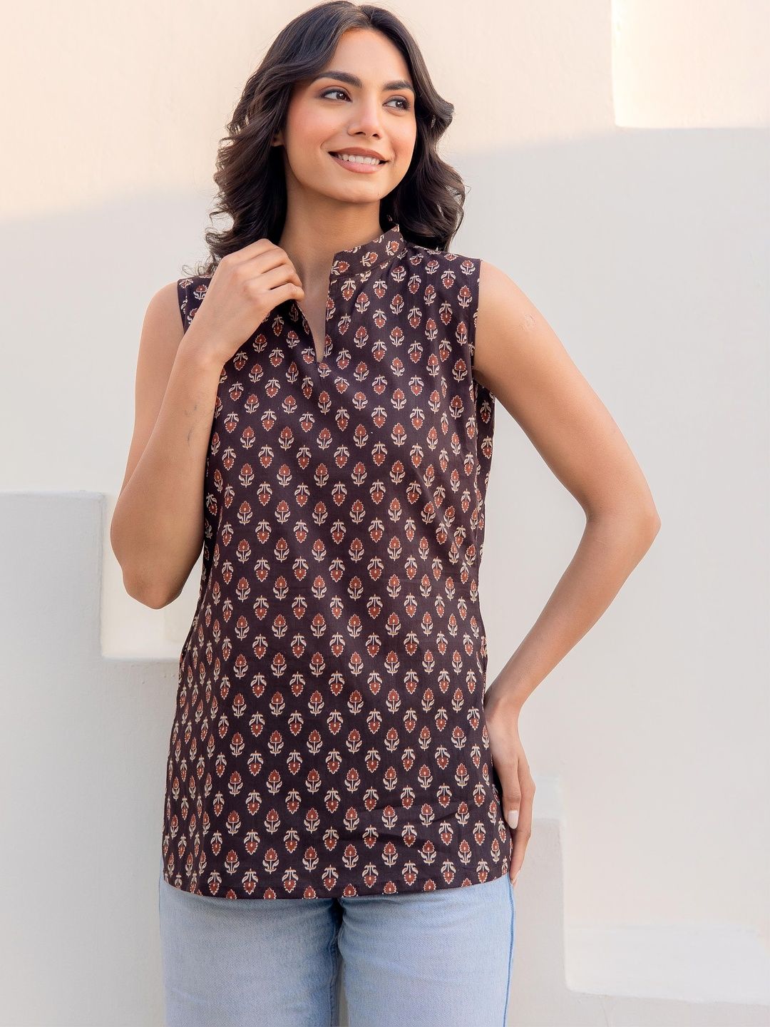 LABEL ADRIJA Ethnic Motifs Printed Pure Cotton Handloom Kurti-picture-19