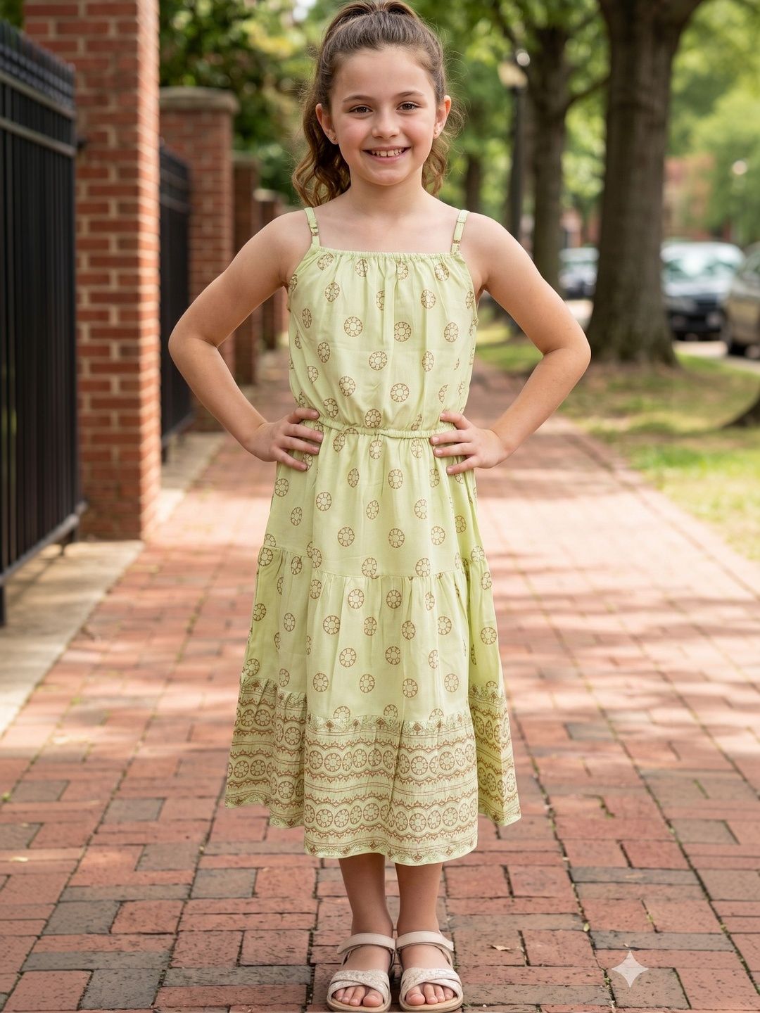 Cloth Bites Floral Print Ruffled Fit & Flare Midi Dress-image-21