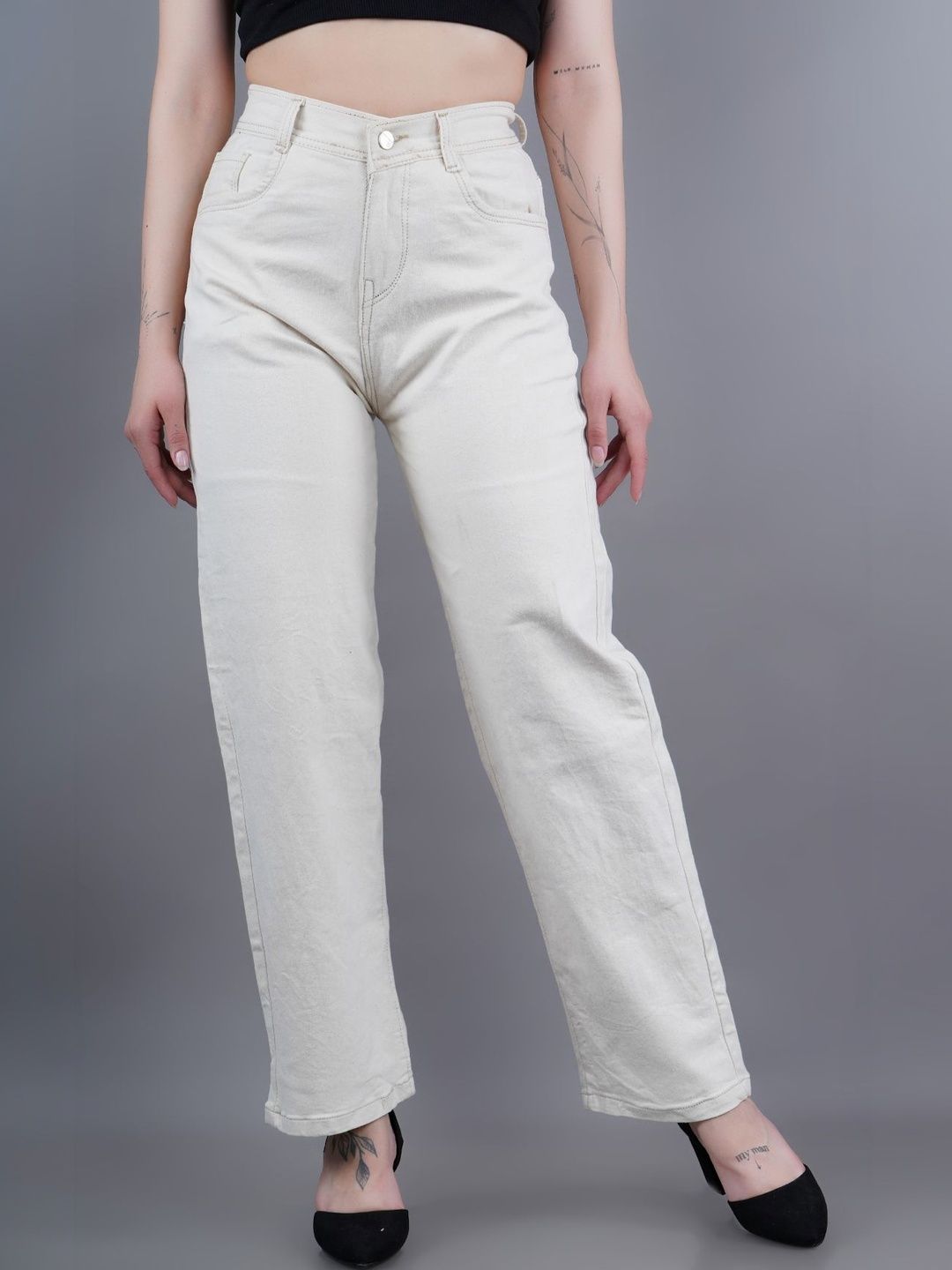 Mast & Harbour Women Classic Relaxed Fit Mid-Rise Jeans-picture-29