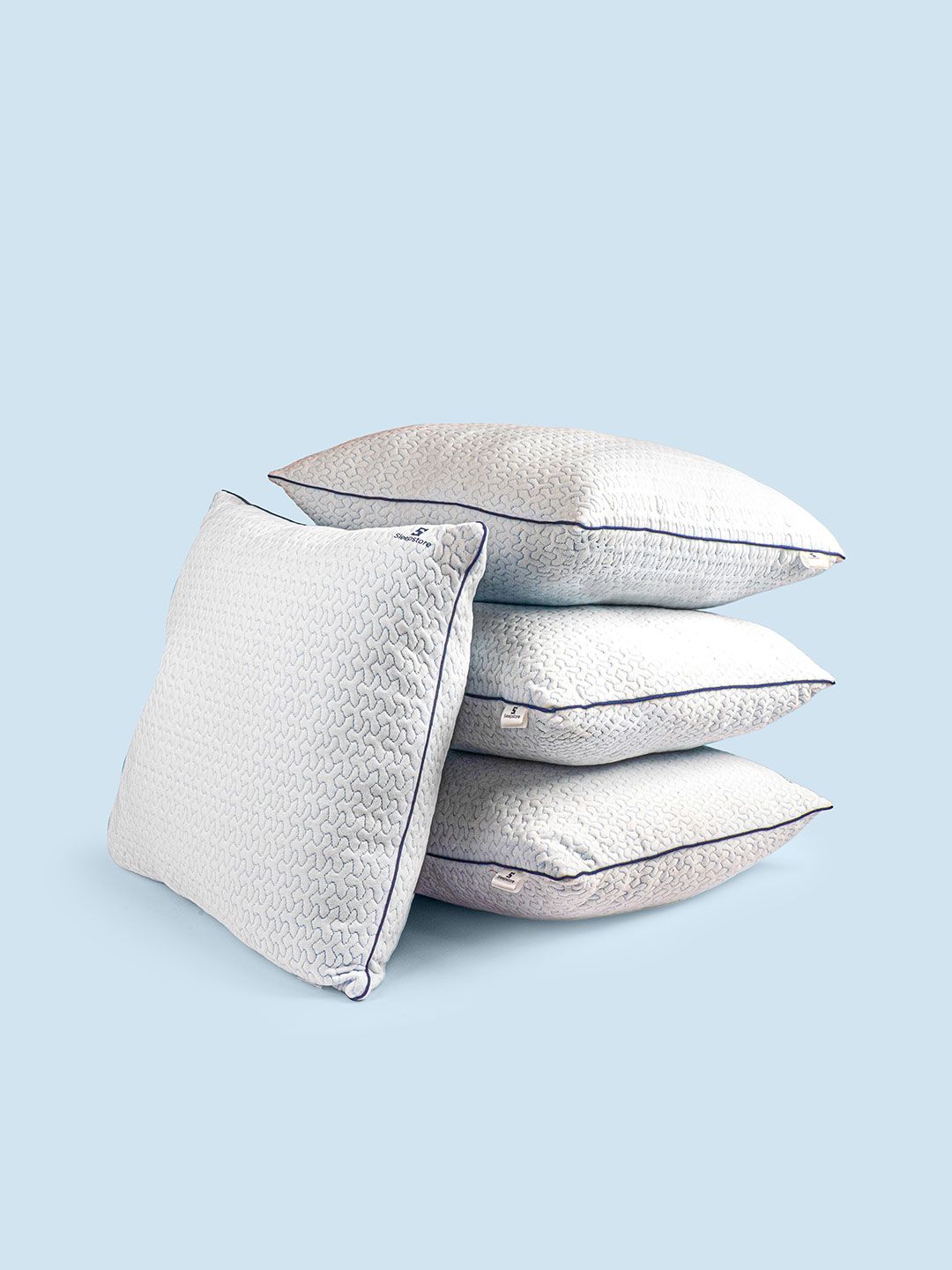 Sleepstore Fibrom White Quilted 4 Pieces Square Soft Cushions 24 x 24 Inches-picture-18