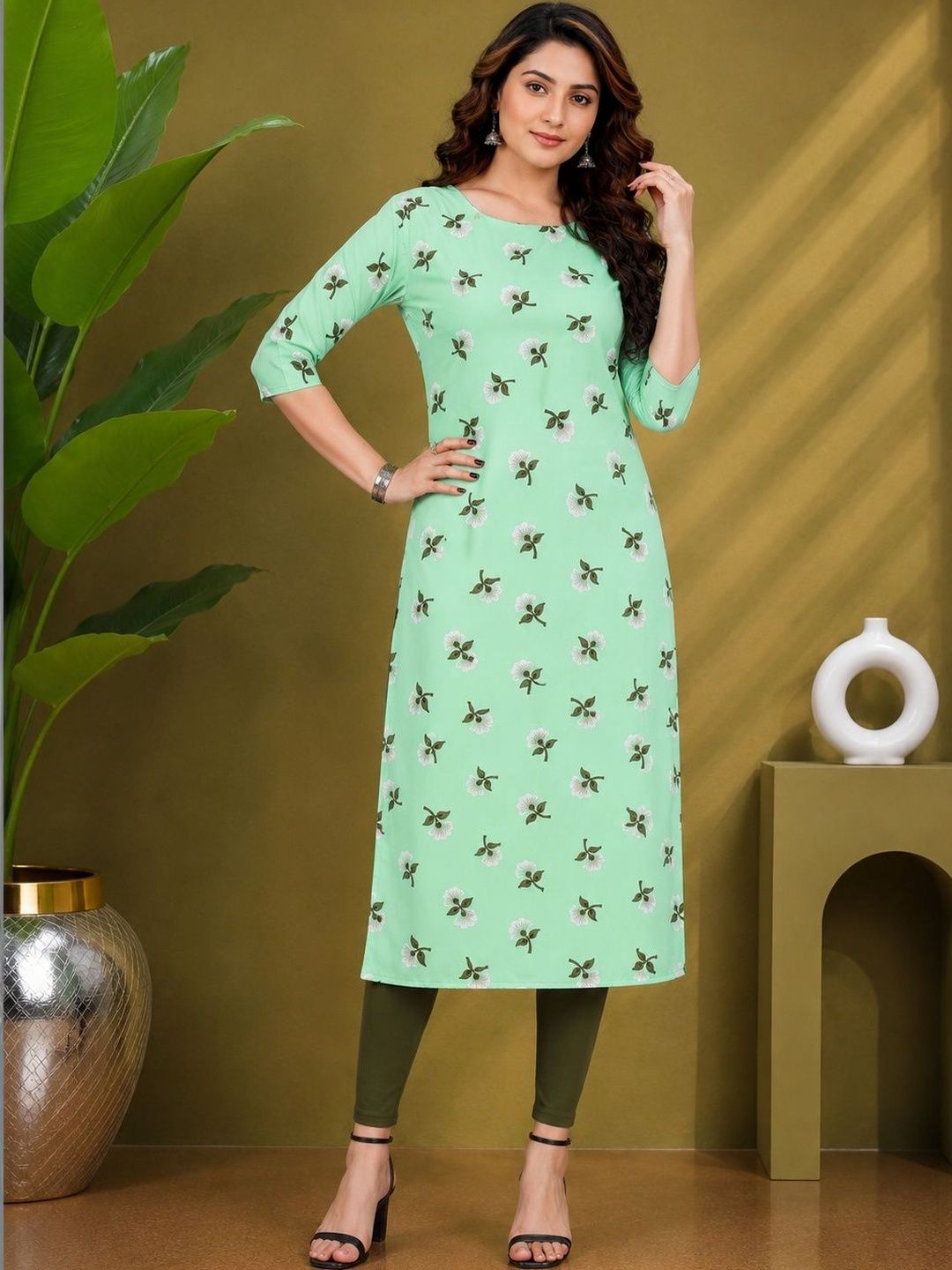 JANKHANA Women Floral Printed Crepe Kurta-picture-7
