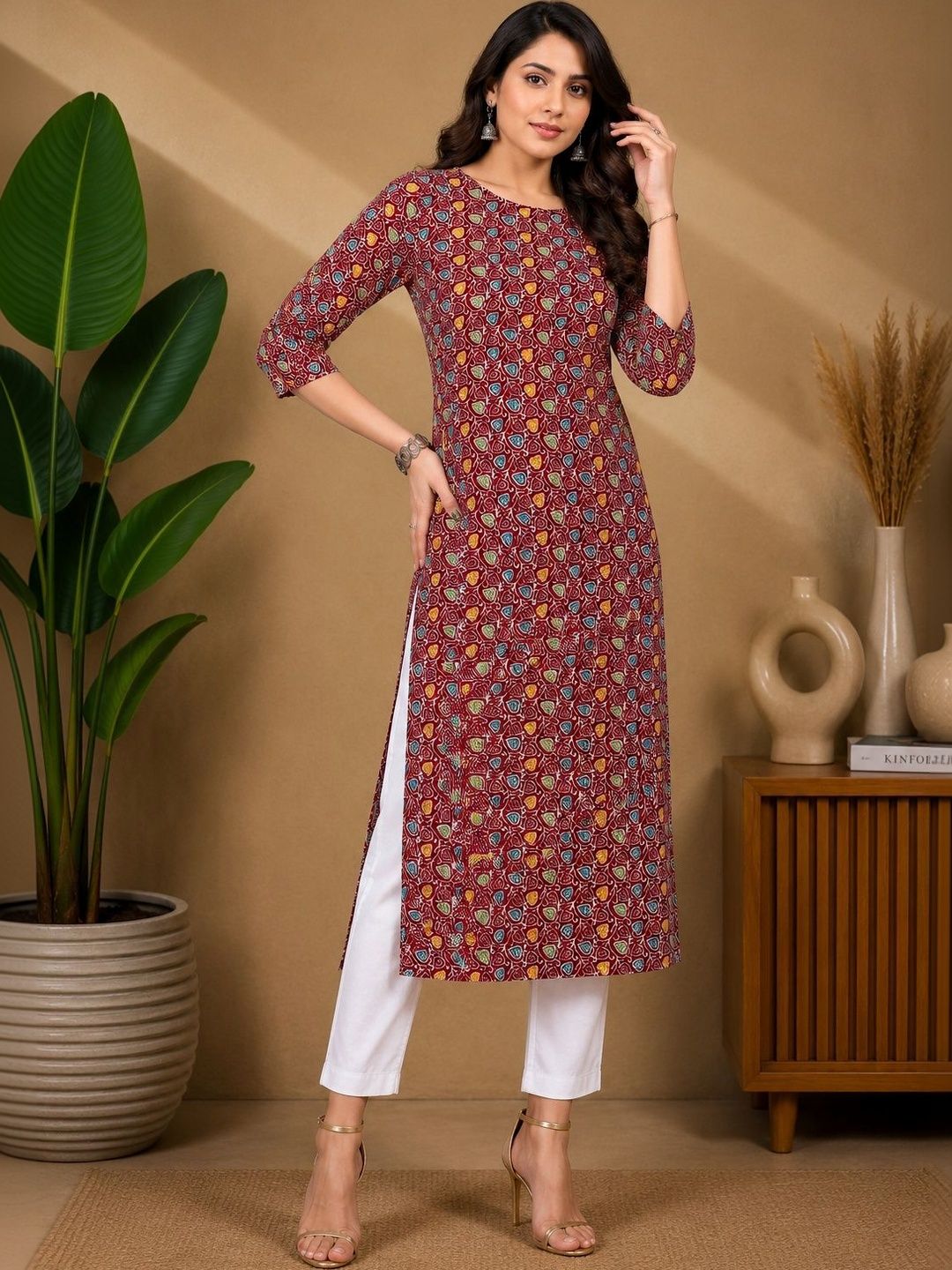 JANKHANA Women Ethnic Motifs Printed Indie Prints Crepe Kurta-picture-21