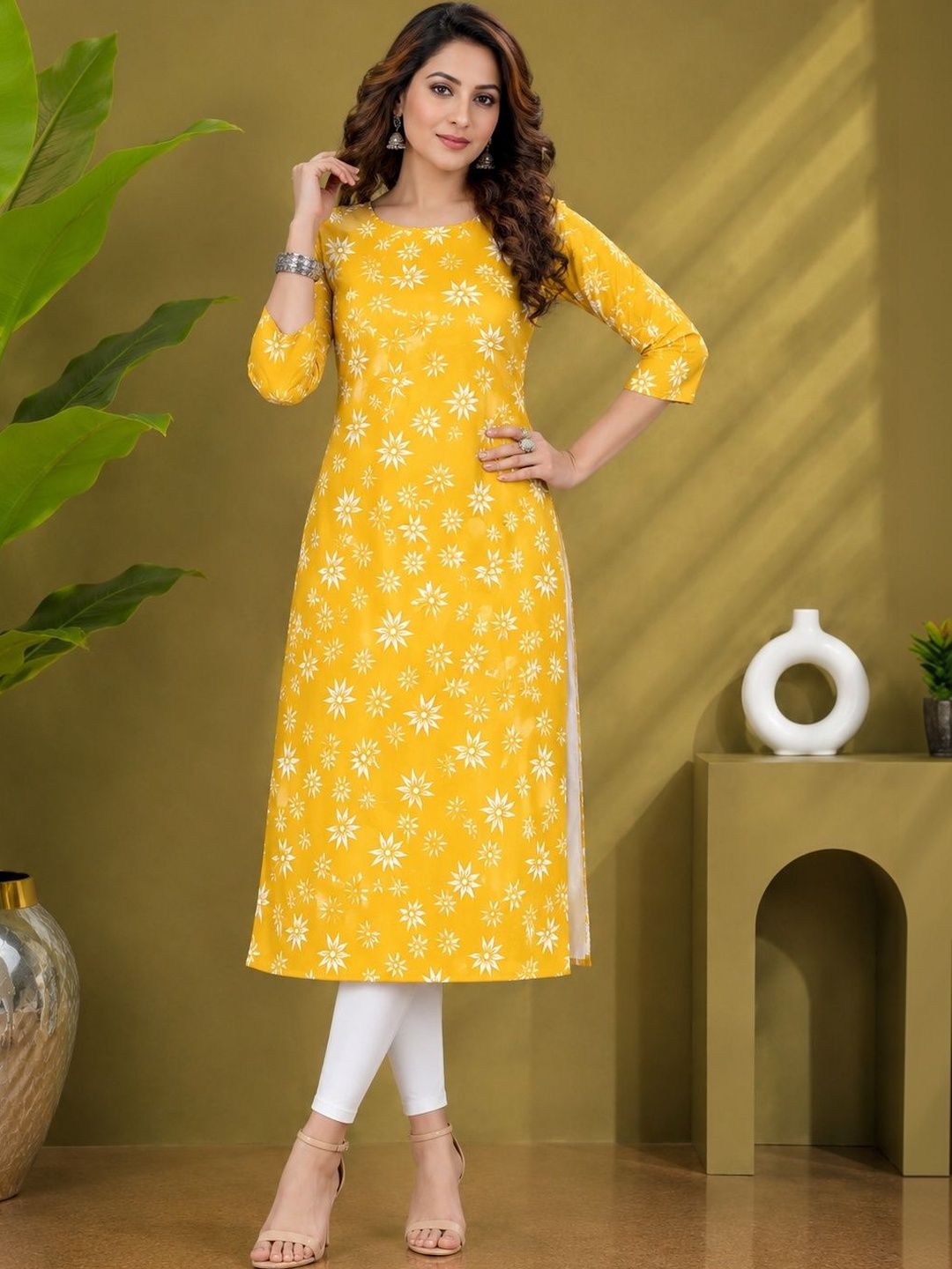 JANKHANA Women Floral Printed Indie Prints Crepe Kurta-picture-18