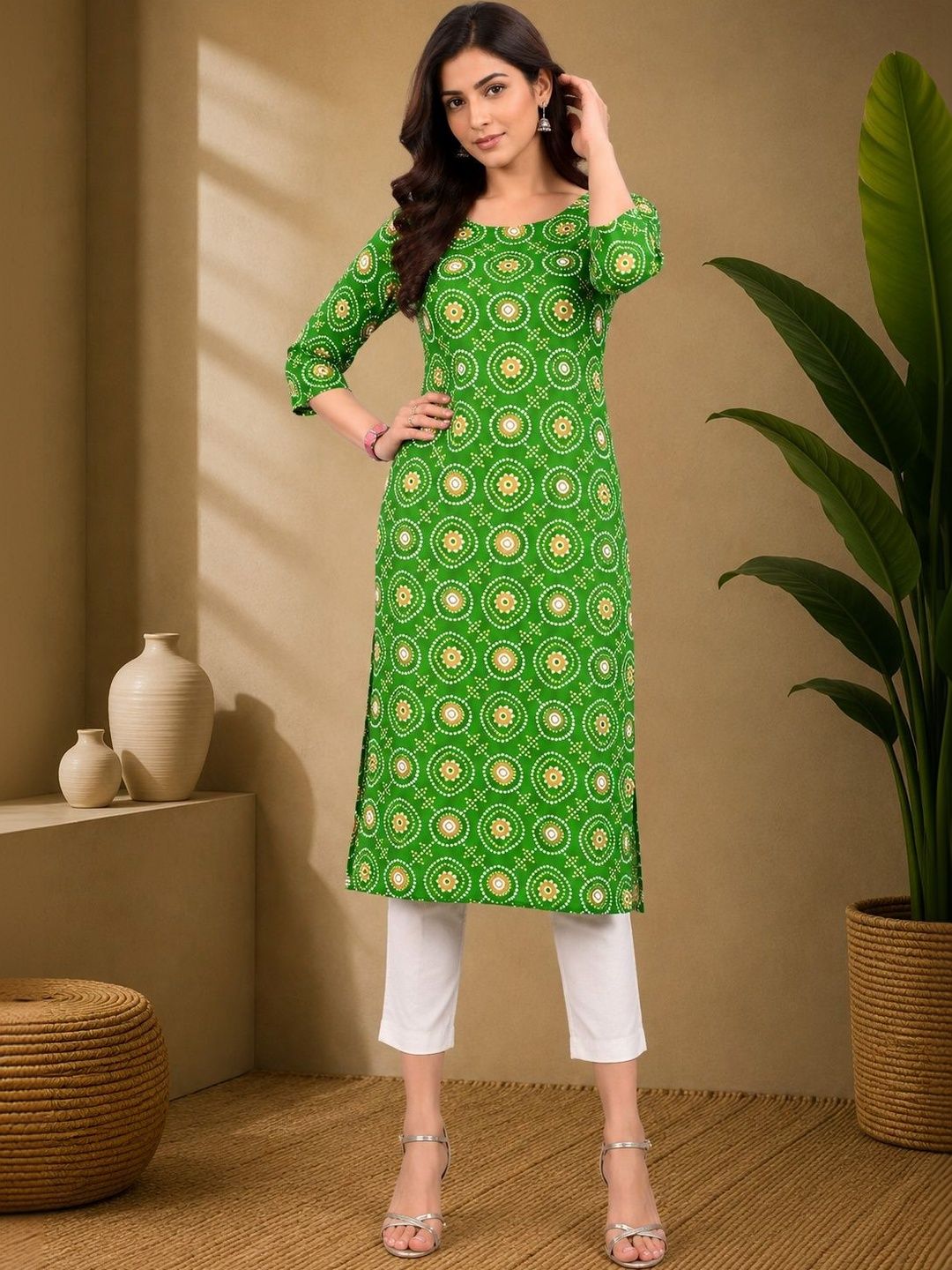 JANKHANA Women Ethnic Motifs Printed Indie Prints Crepe Kurta-picture-26