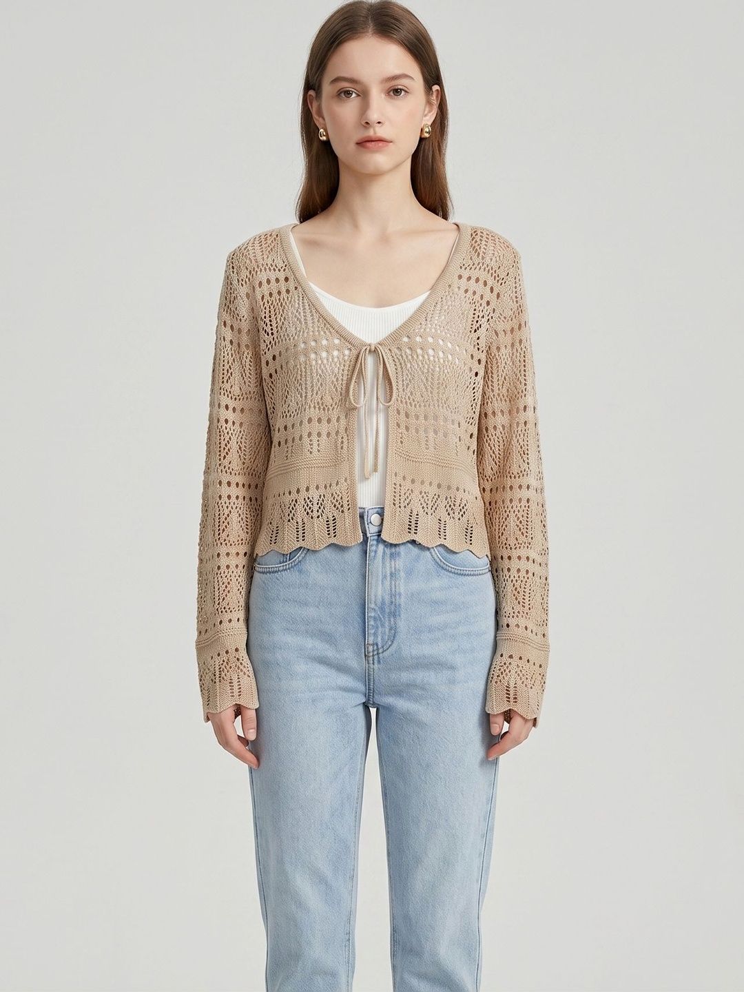 StyleCast x Revolte Women Crop Tie-Up Shrug-picture-16
