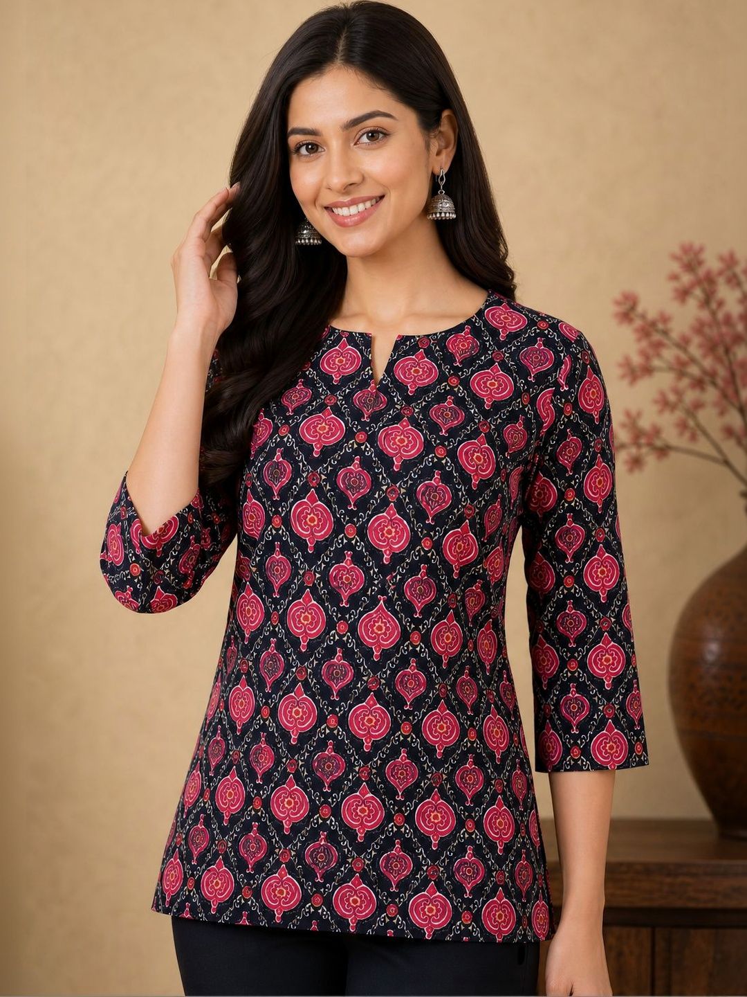 JANKHANA Ethnic Motifs Printed Kurti-image-41