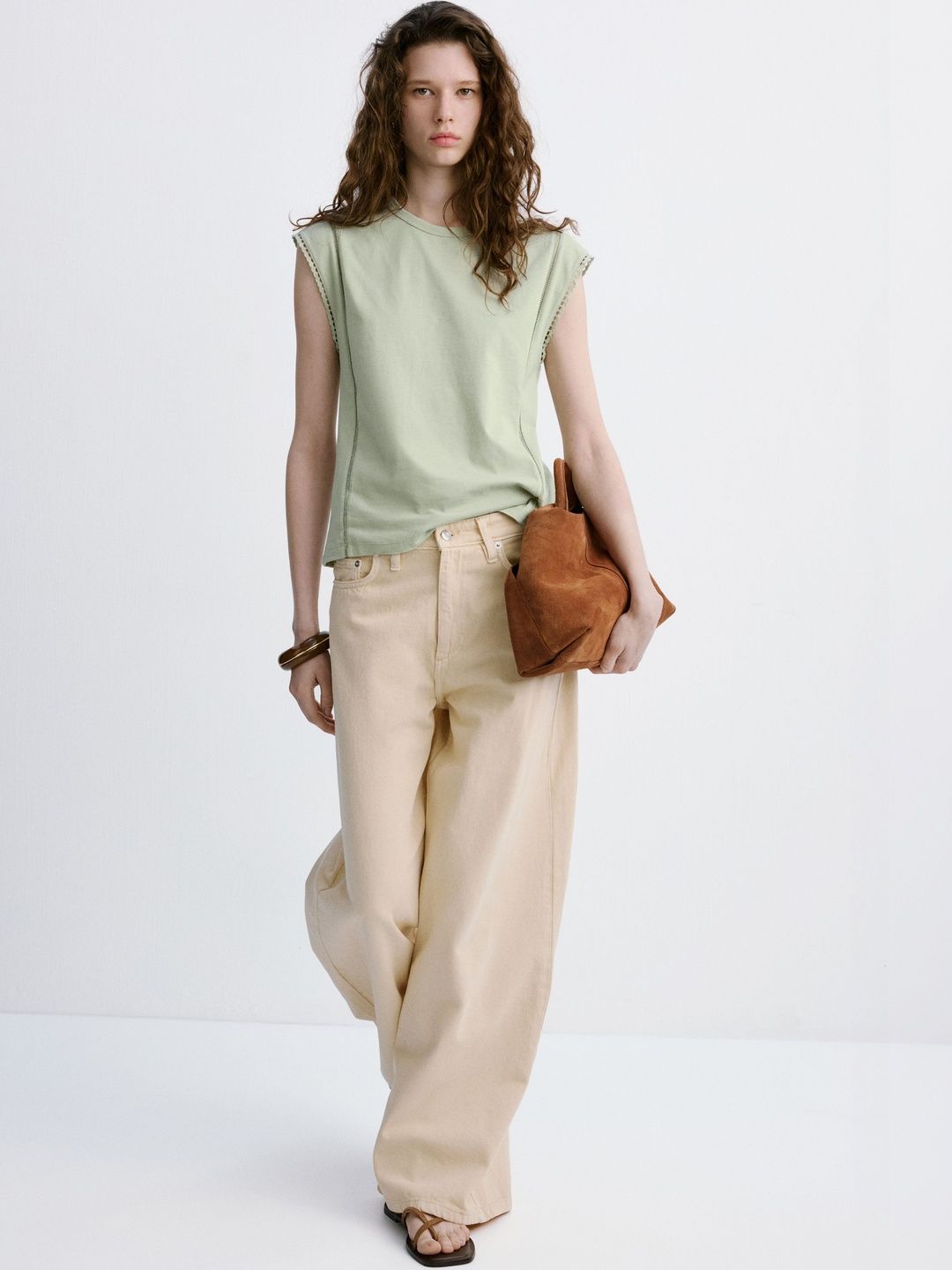 MANGO Short Sleeves Pure Cotton Top-picture-31