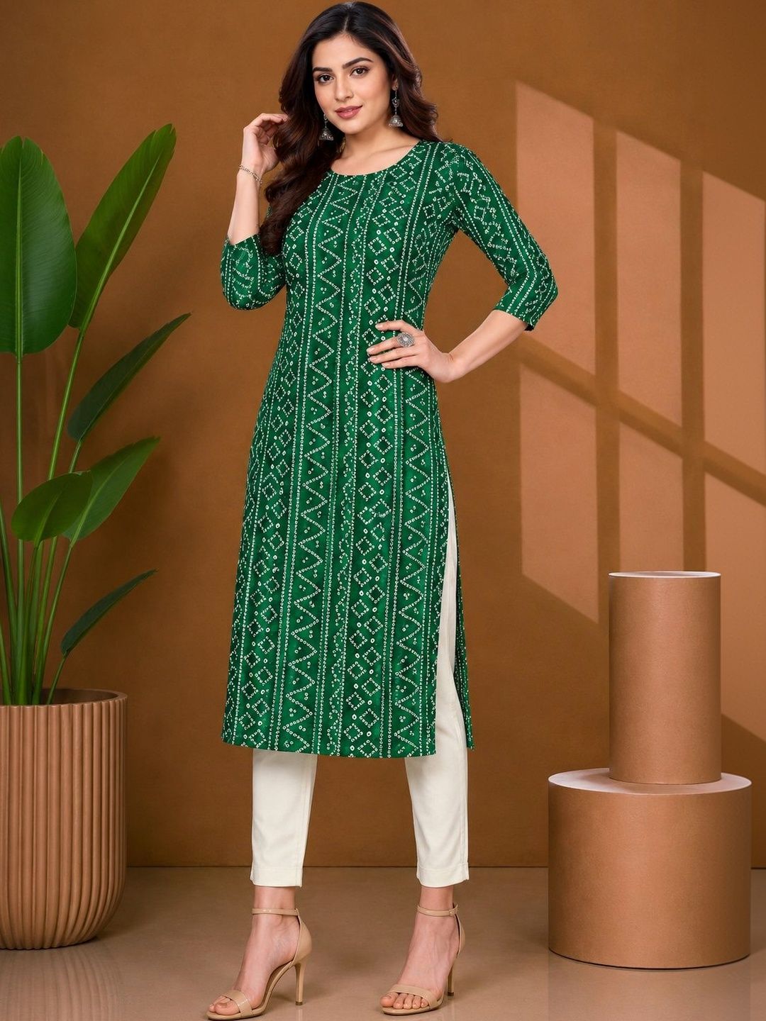 JANKHANA Women Ethnic Motifs Printed Indie Prints Crepe Kurta-picture-47