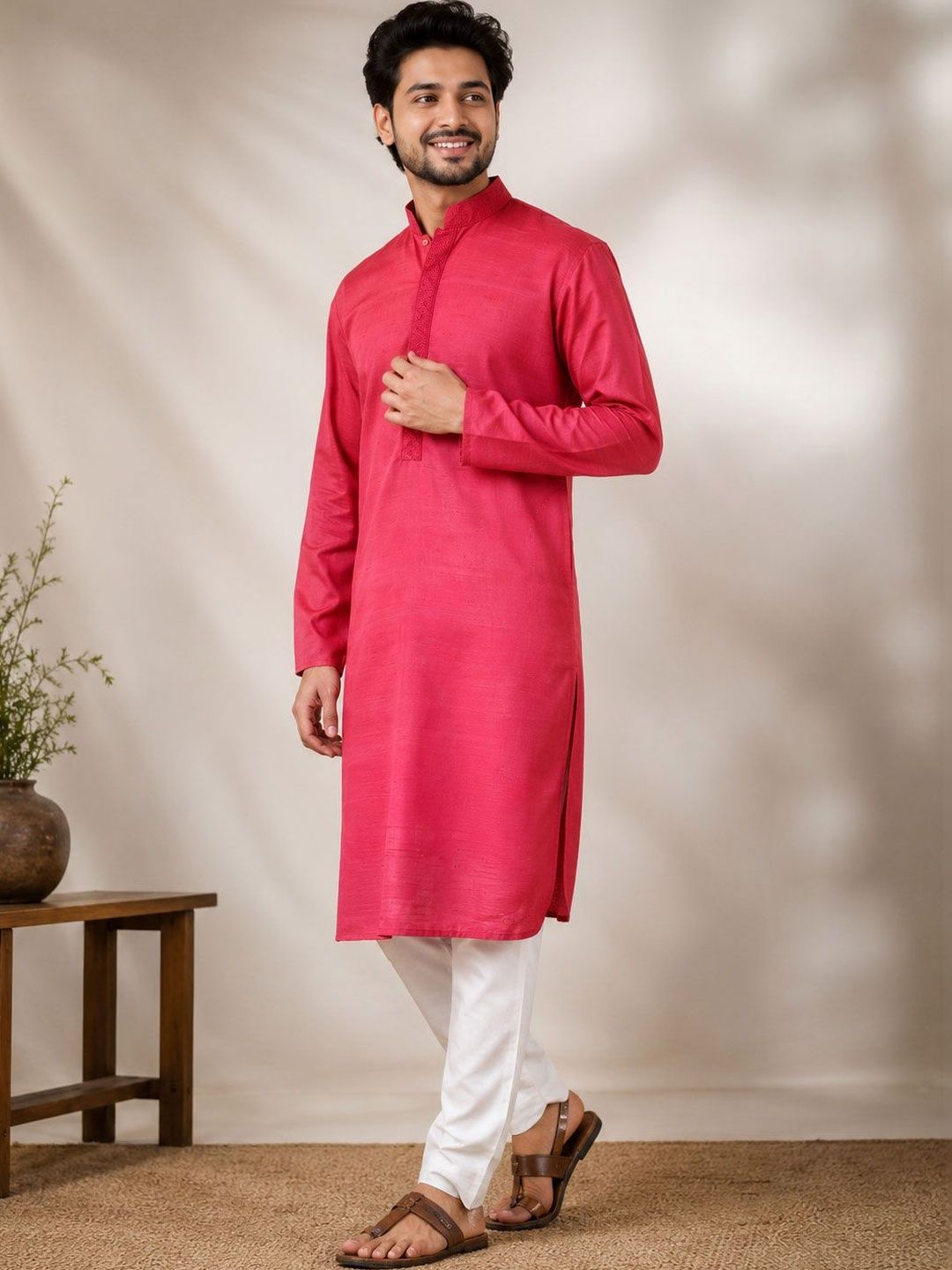 PulseIQ Men Thread Work Kurta-picture-11