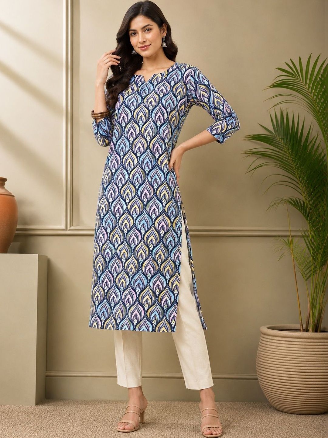 JANKHANA Women Printed Crepe Kurta-picture-11