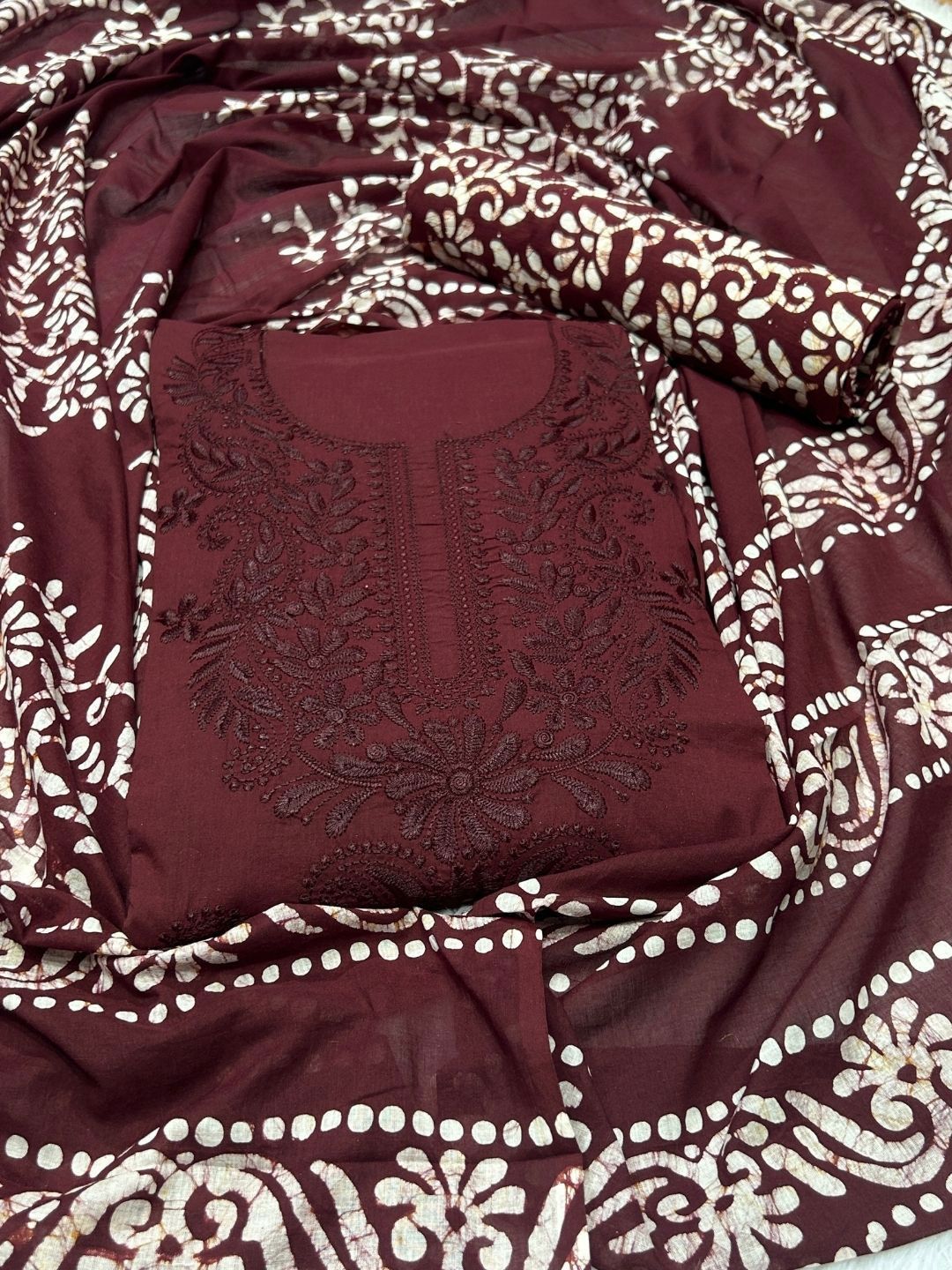 Bombay Batik Embroidered Pure Cotton Unstitched Dress Material-image-41