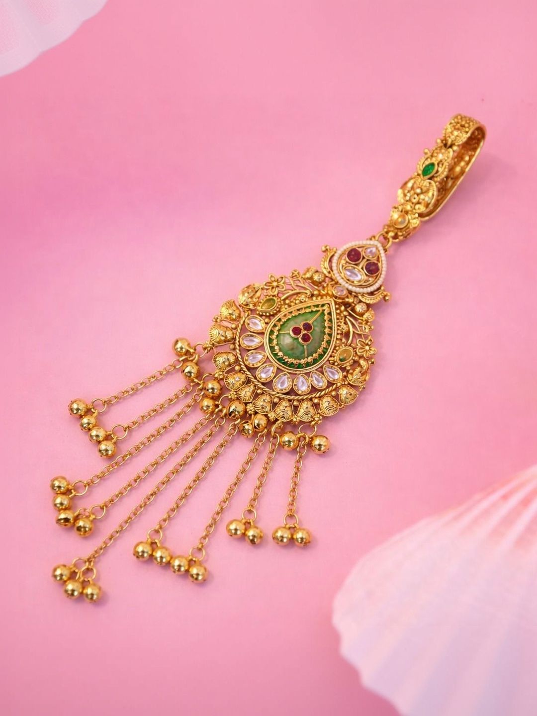 GC PREMIUM JEWELLERY Kundan Studded Saree Clip Saree Accessories-picture-14
