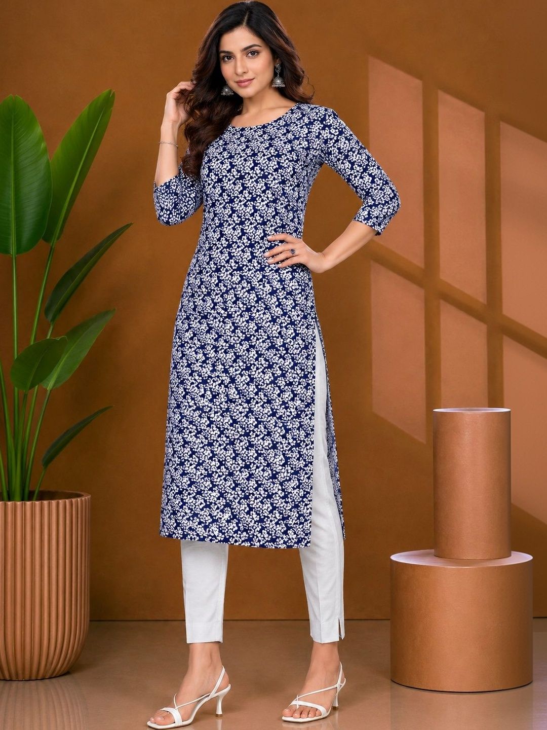 JANKHANA Women Floral Printed Floral Crepe Kurta-picture-6