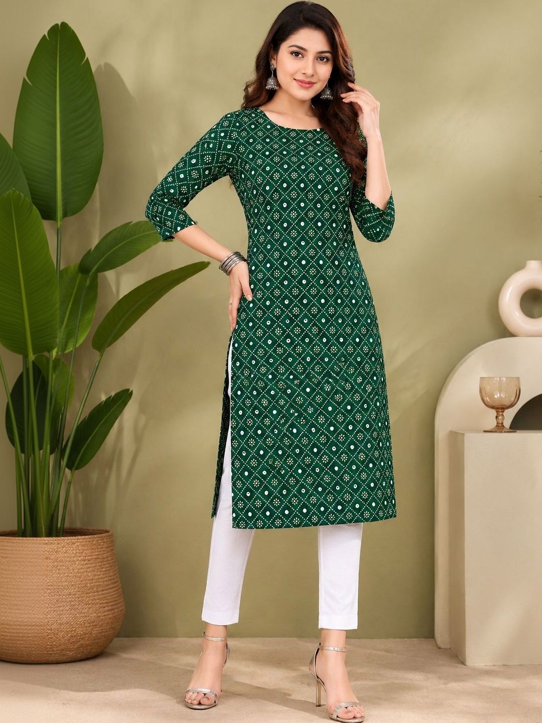 JANKHANA Women Ethnic Motifs Printed Indie Prints Crepe Kurta-picture-20