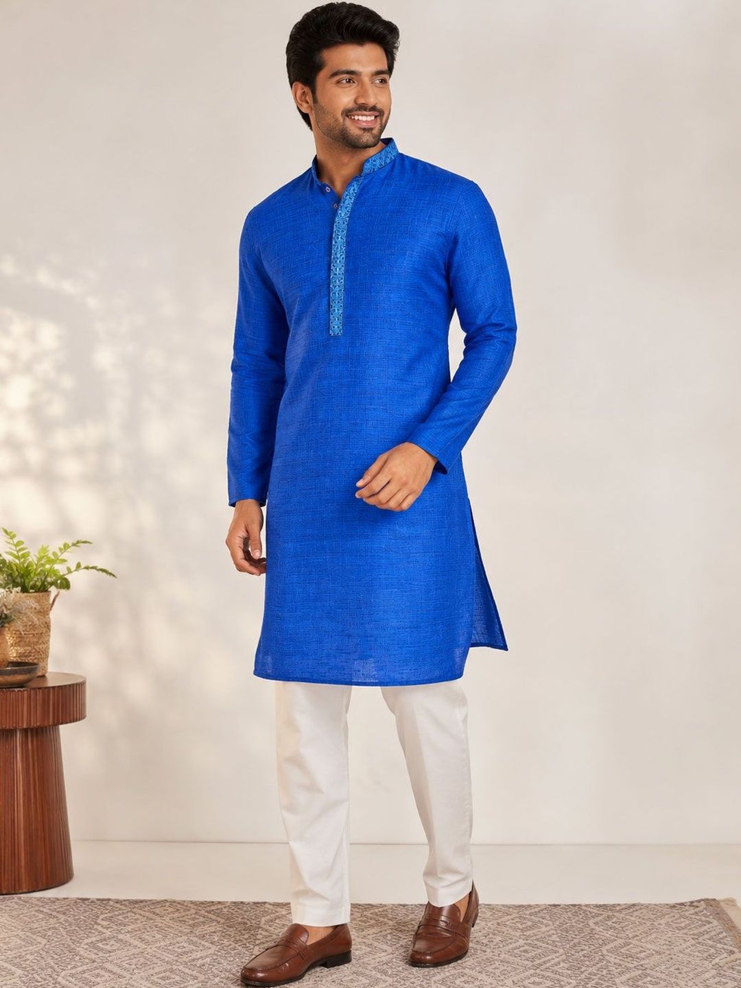 PulseIQ Men Embroidered Thread Work Kurta-picture-12