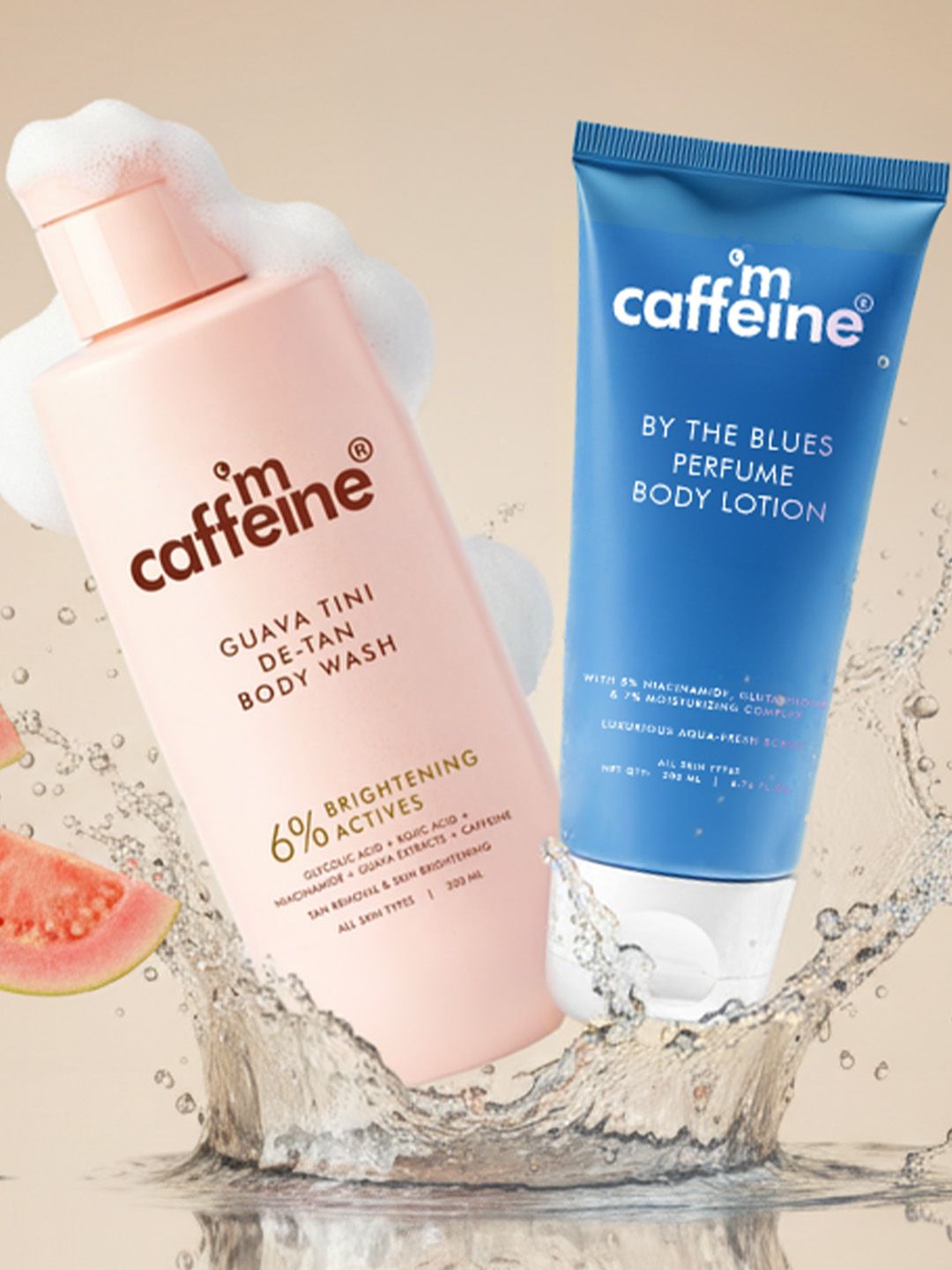 MCaffeine Set of By The Blue Perfume Body Lotion 200ml & Guava Tini De-Tan Body Wash 300ml-image-11