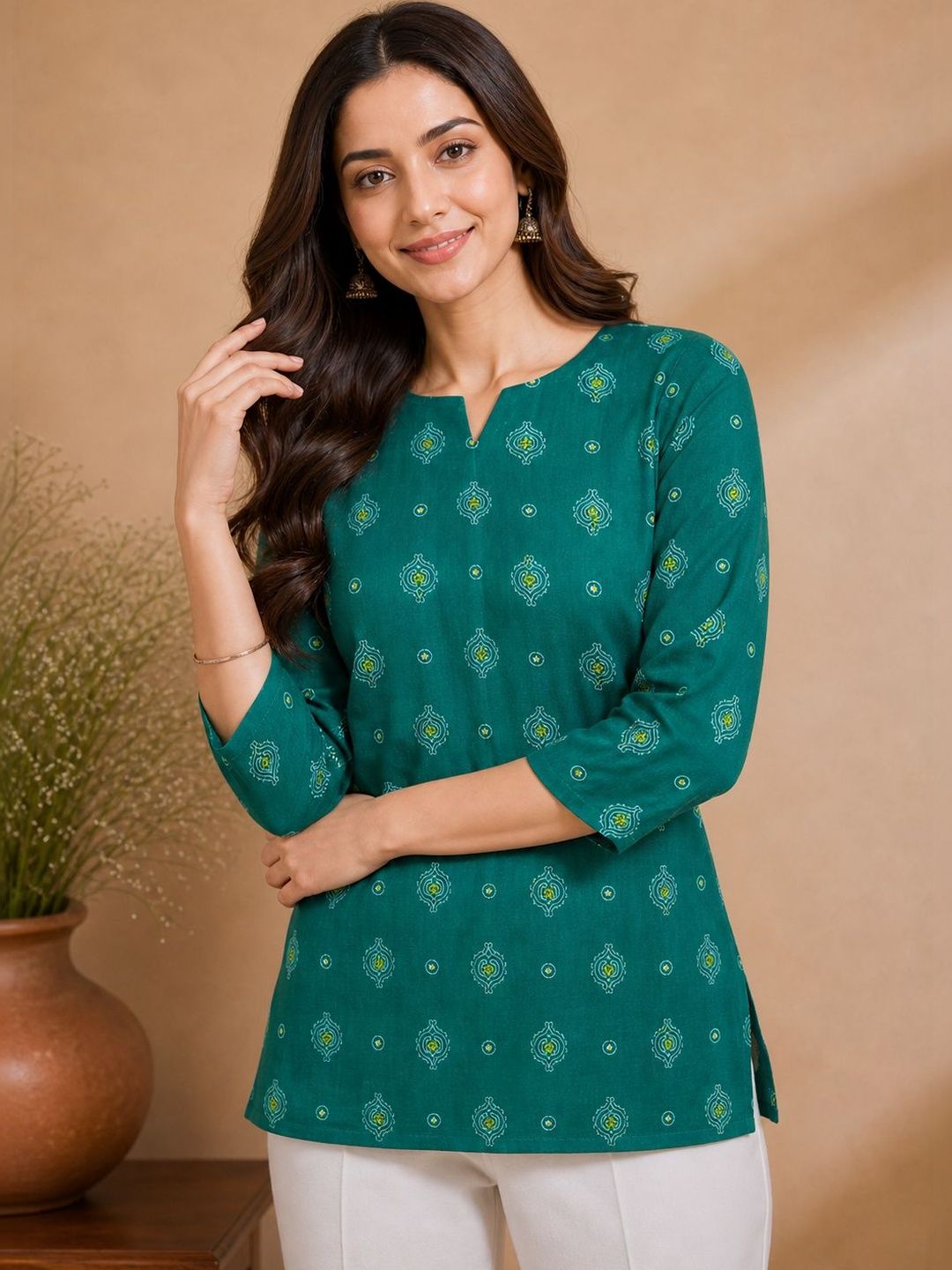 JANKHANA Ethnic Motifs Printed Kurti-image-40
