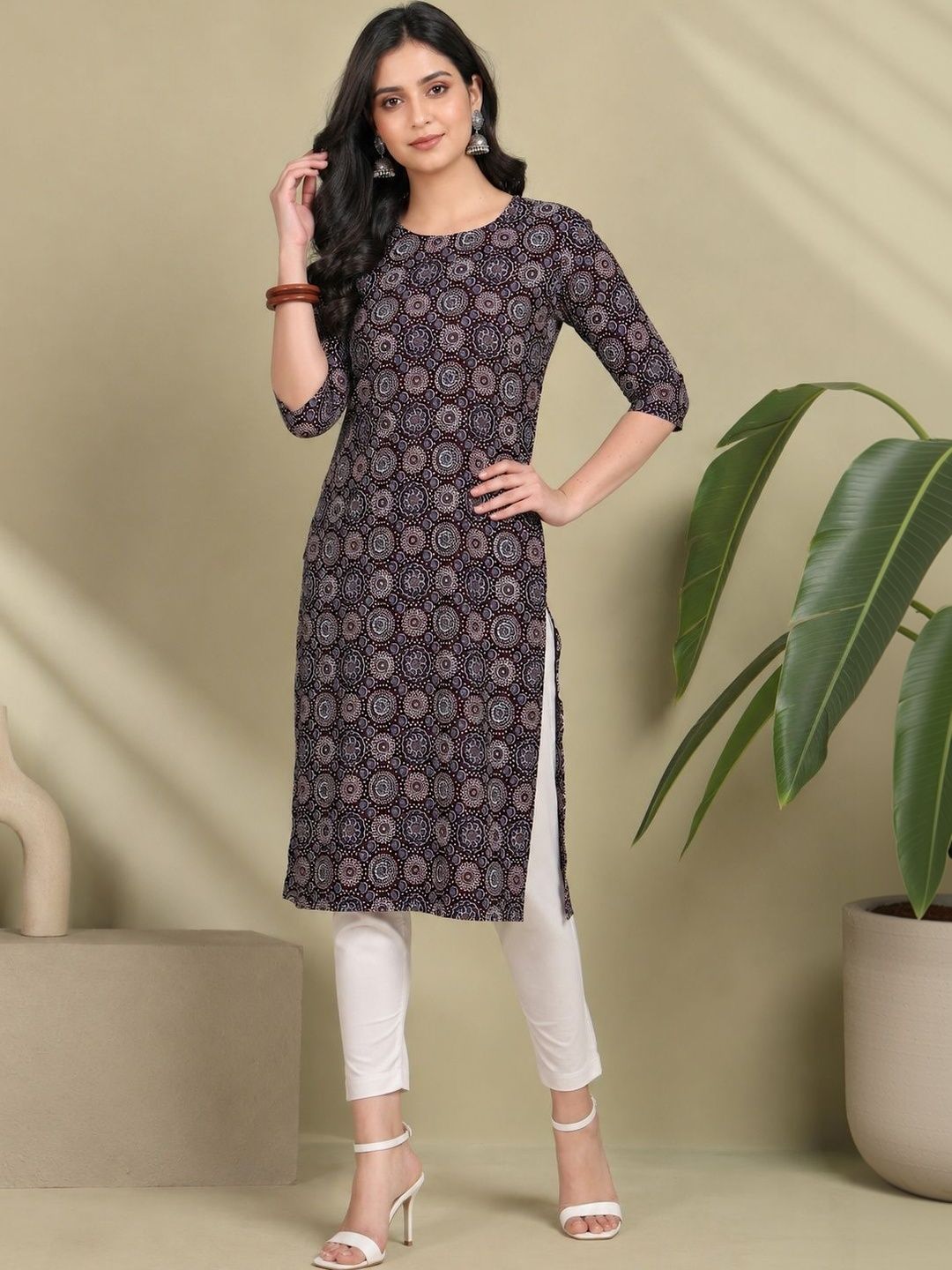 JANKHANA Women Ethnic Motifs Printed Crepe Kurta-picture-49