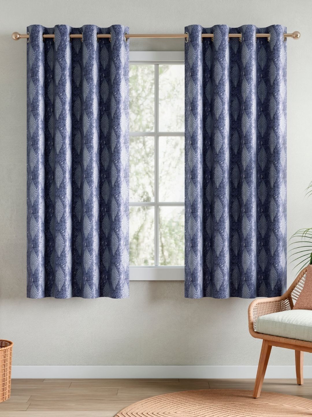 RIVERMOOR Grey Set of 2 Floral Window Curtain-picture-56