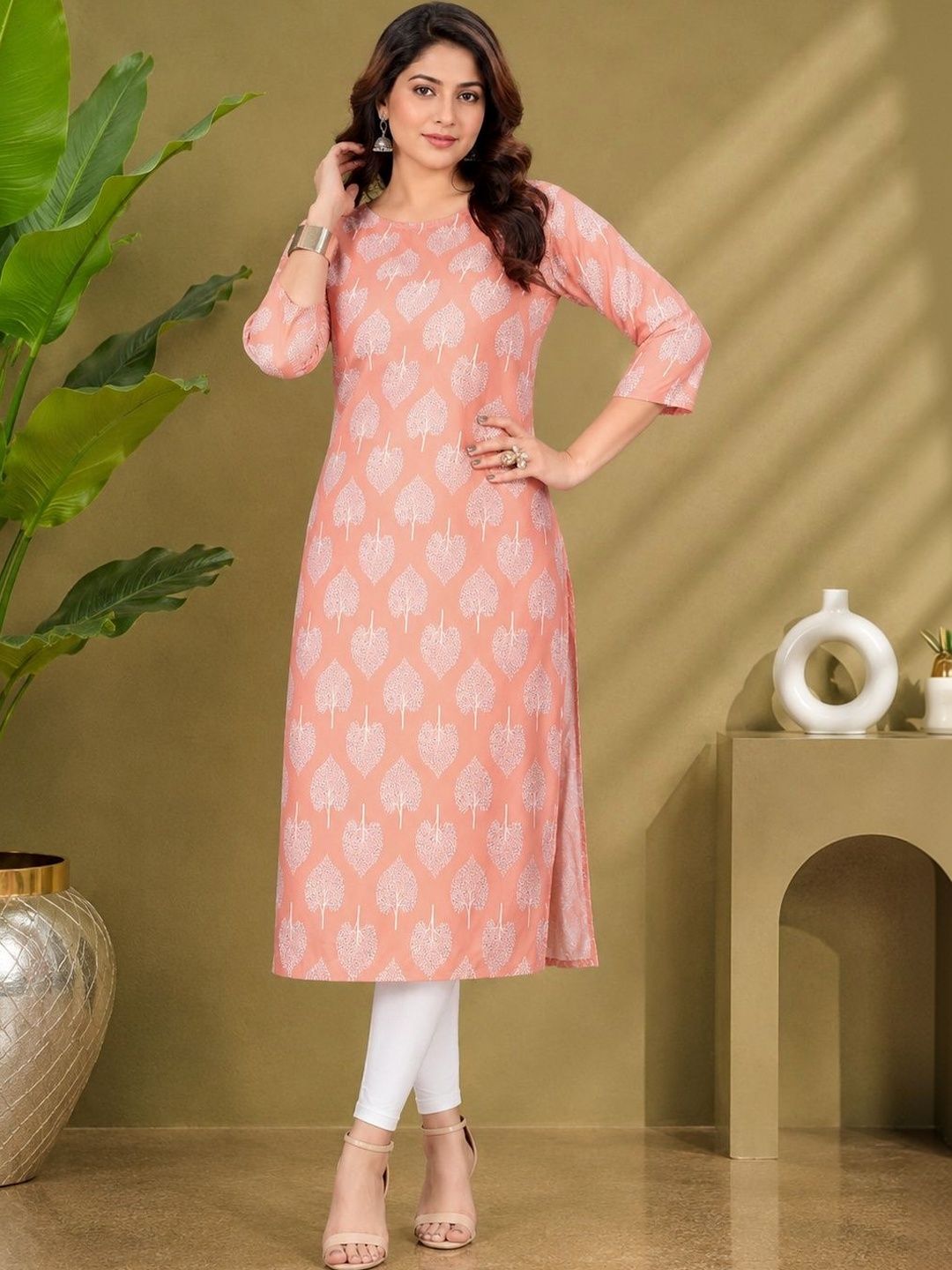 JANKHANA Women Ethnic Motifs Printed Crepe Kurta-picture-3