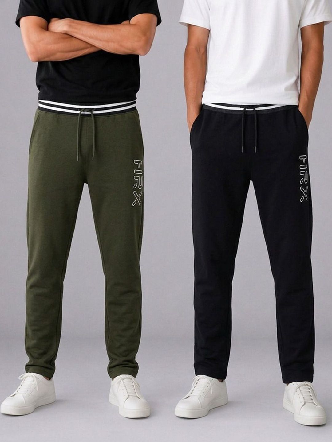 HRX by Hrithik Roshan Men Pack of 2 Regular Fit Brand Logo Training Track Pants-picture-14