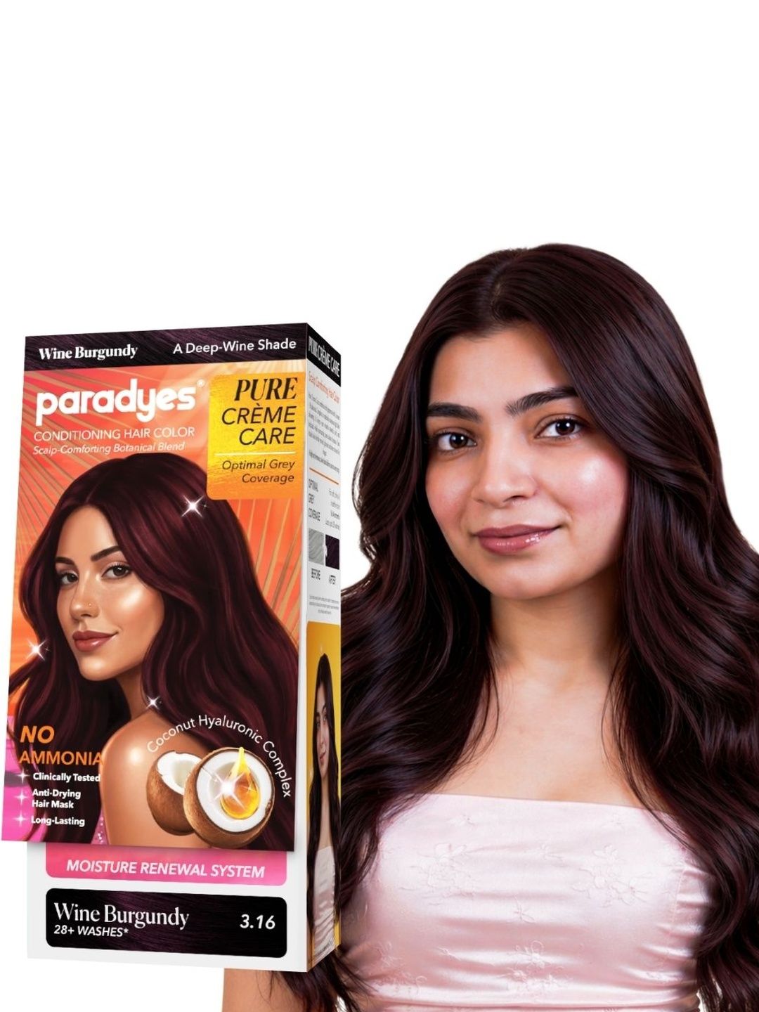 Paradyes Pure Creme Care No Ammonia Hair Color- 70 g - Wine Burgundy - 3.16-image-41
