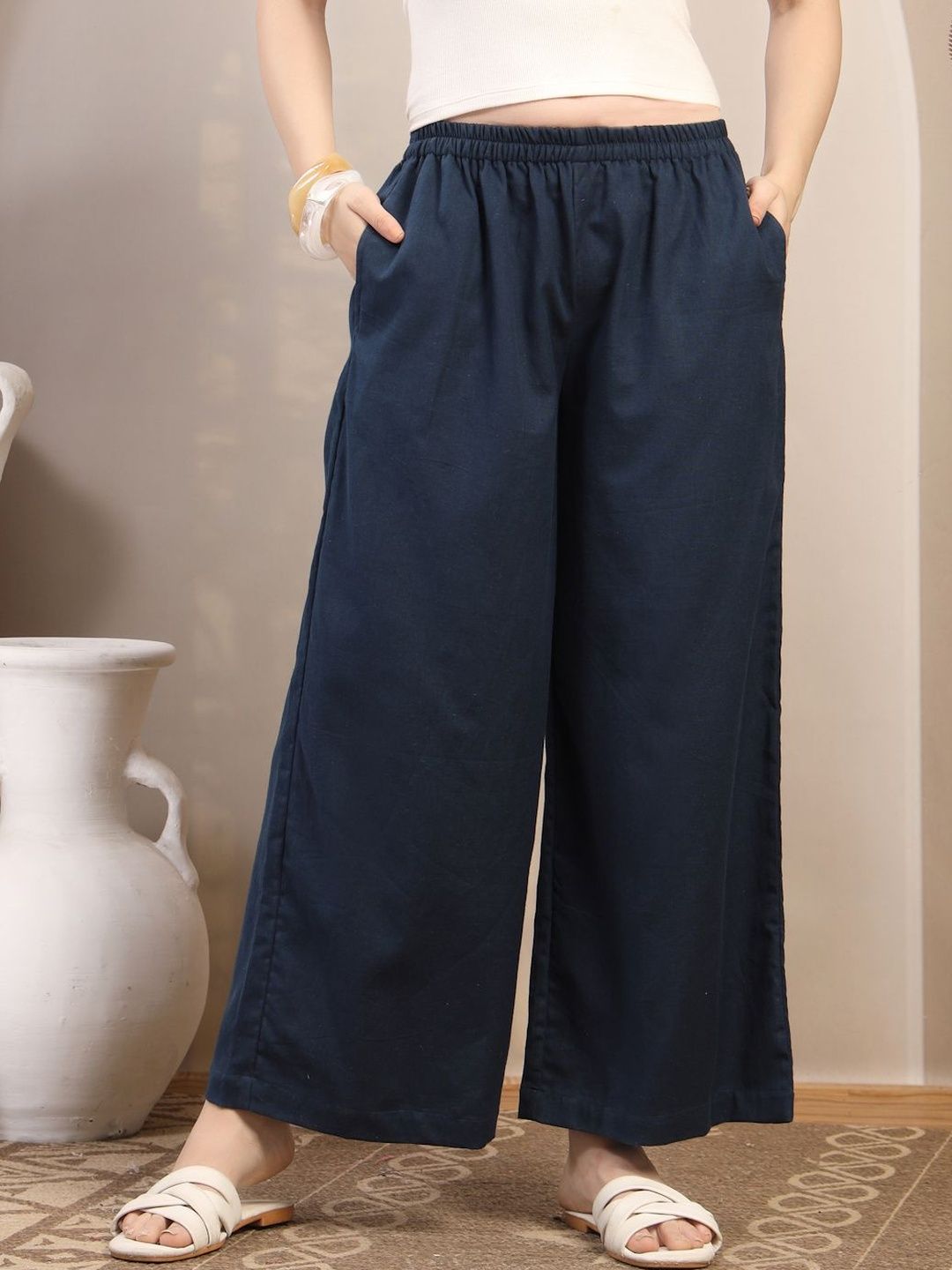 Sangria Straight Cropped Palazzos-picture-39