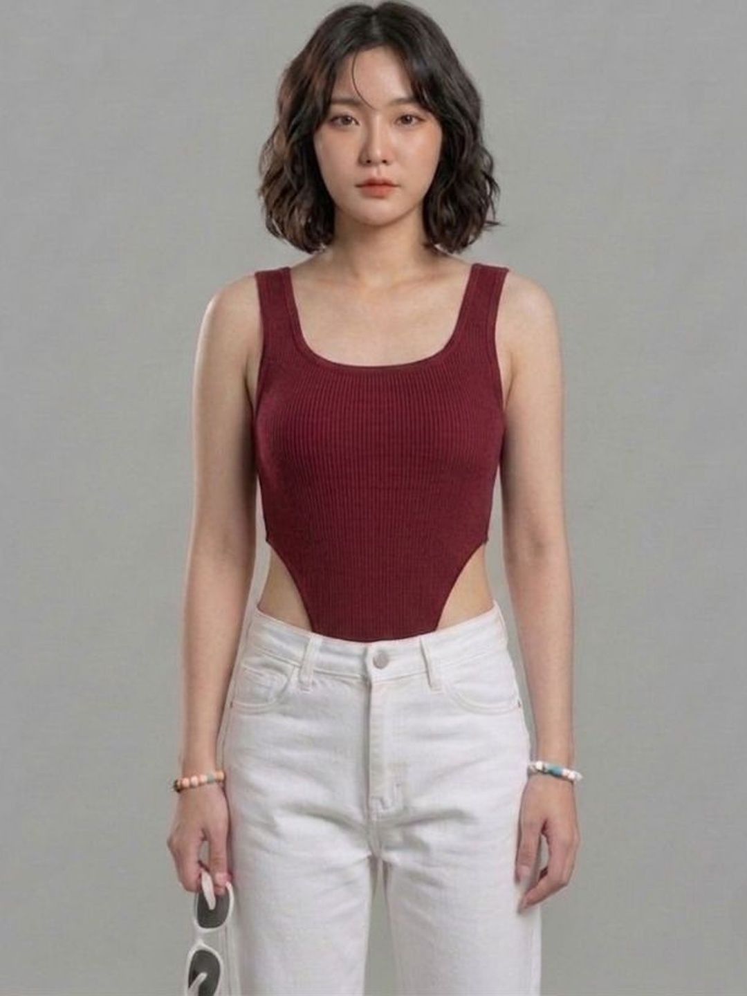 TRENDY ERA Self Design Square Neck Bodysuit-picture-40