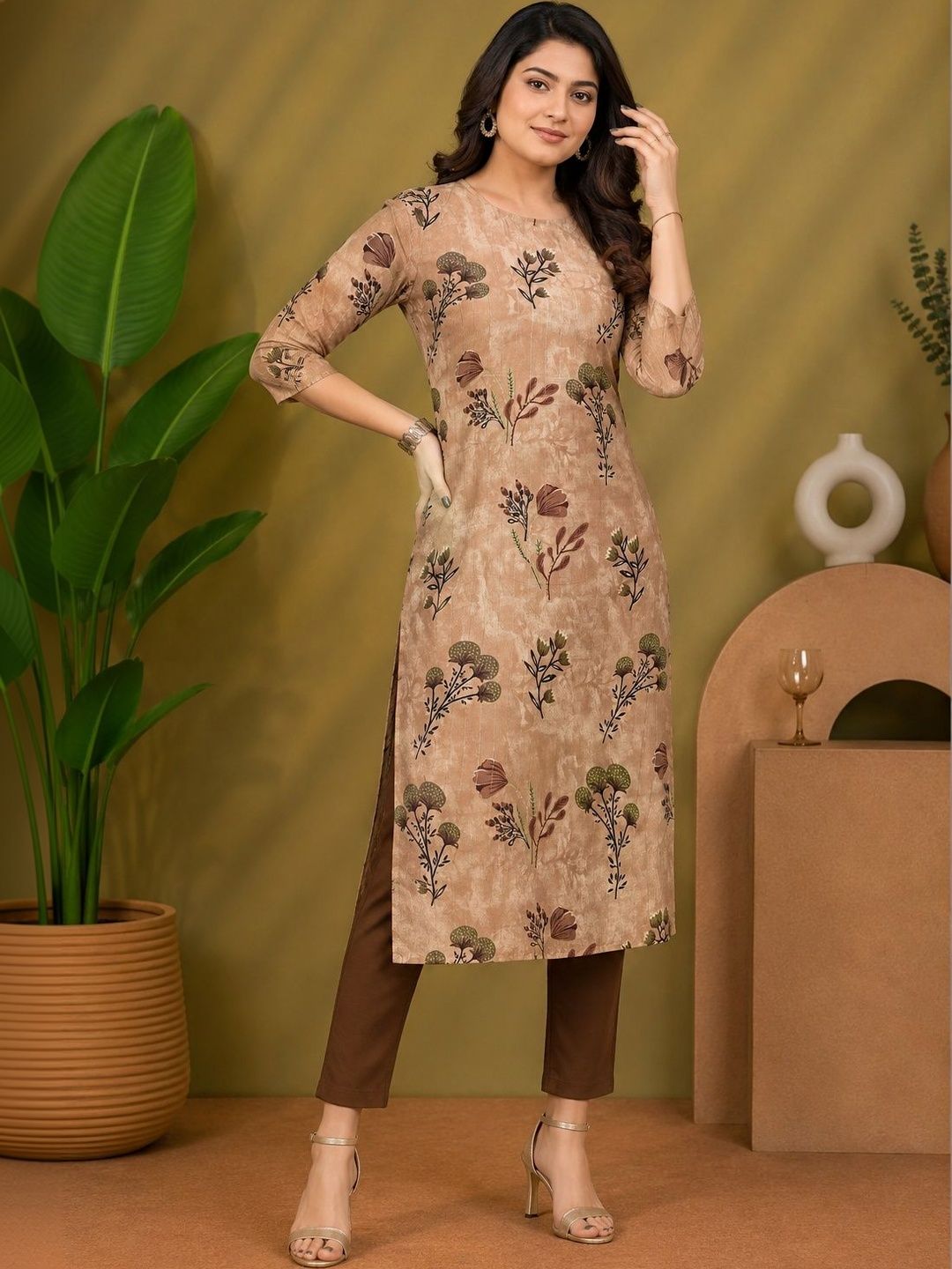 JANKHANA Women Floral Printed Crepe Kurta-picture-36