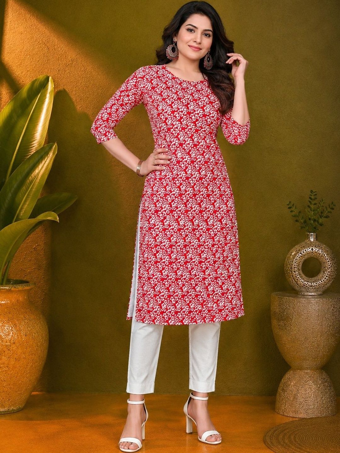 JANKHANA Women Floral Printed Floral Crepe Kurta-picture-23