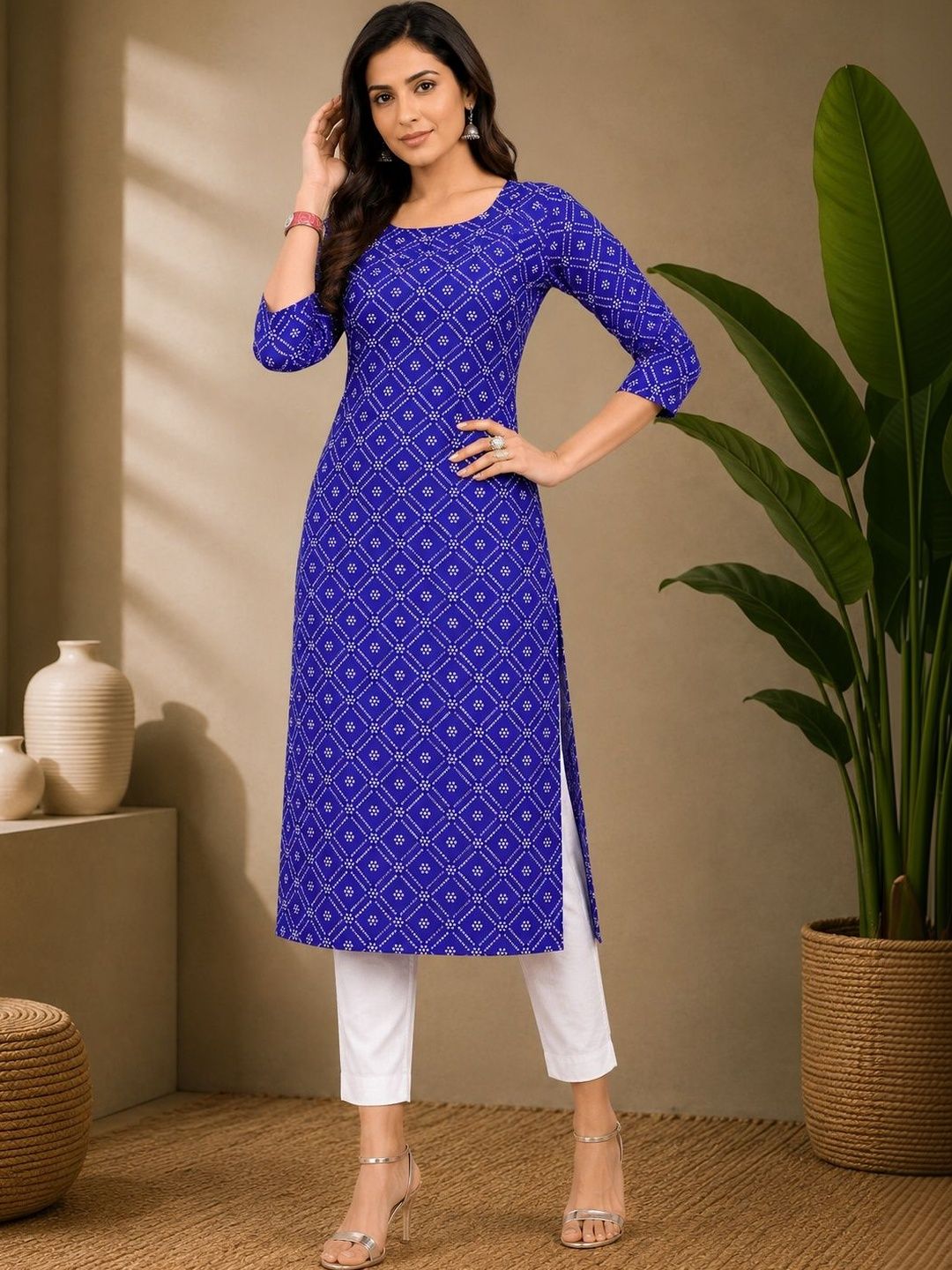 JANKHANA Women Ethnic Motifs Printed Crepe Kurta-picture-28