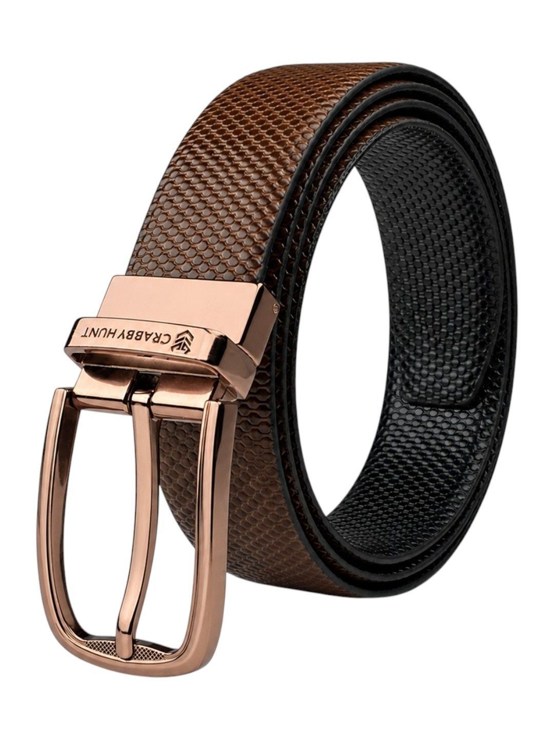 Crabby Hunt Men Textured Leather Reversible Belt-picture-30