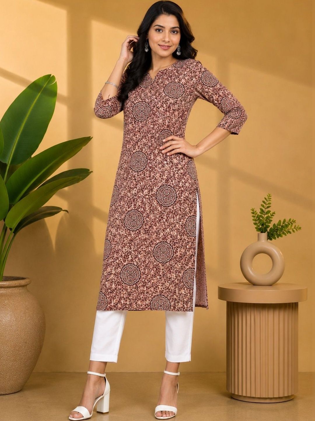 JANKHANA Women Ethnic Motifs Printed Indie Prints Crepe Kurta-picture-37