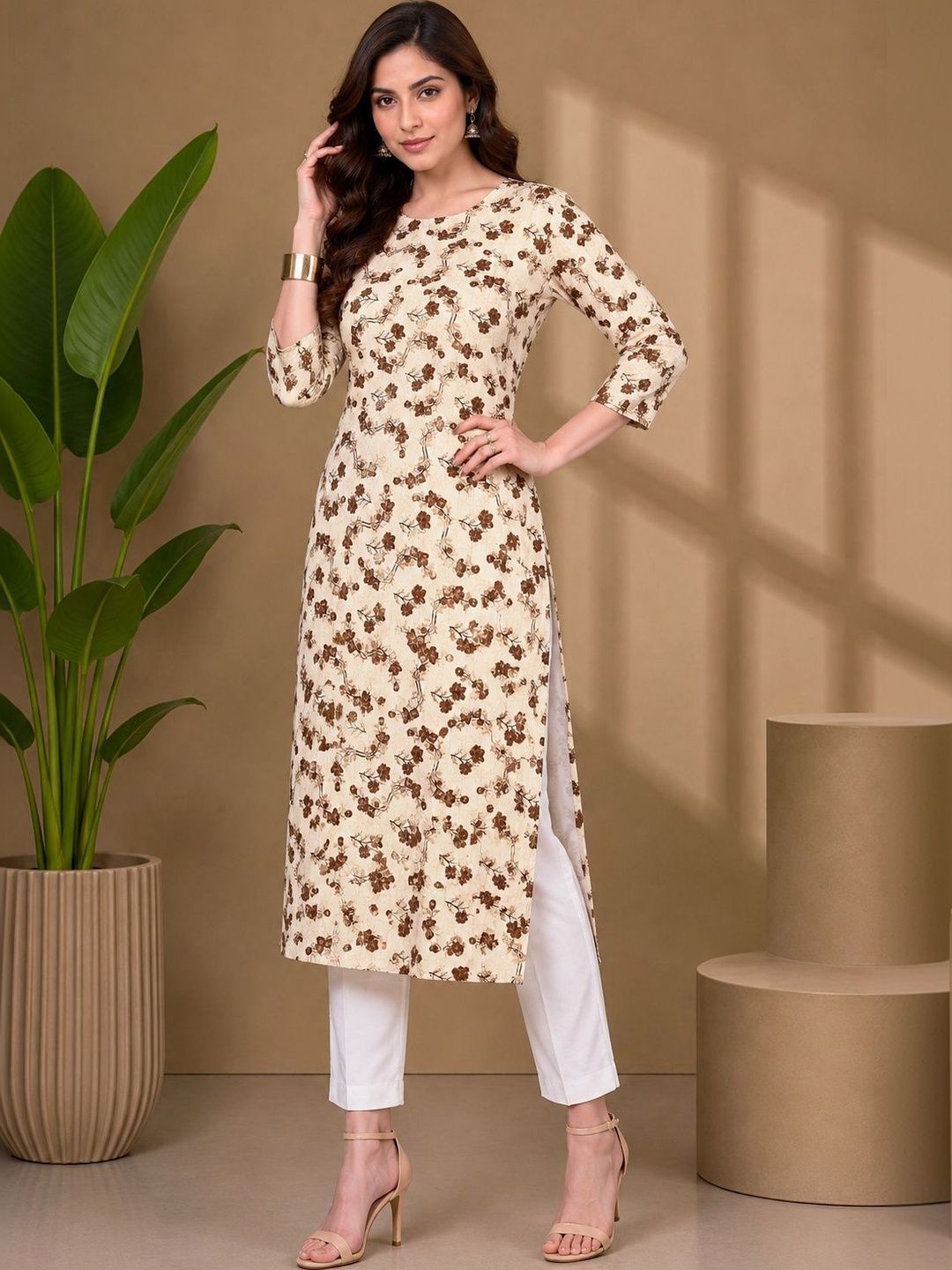 JANKHANA Women Floral Printed Crepe Kurta-picture-5