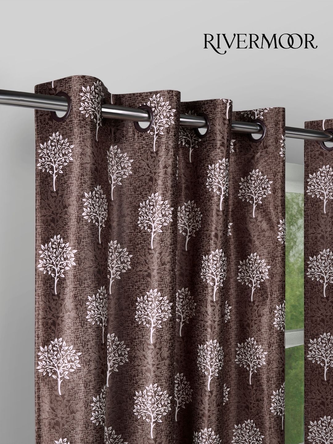 RIVERMOOR Brown Set of 2 Floral Door Curtain-image-36
