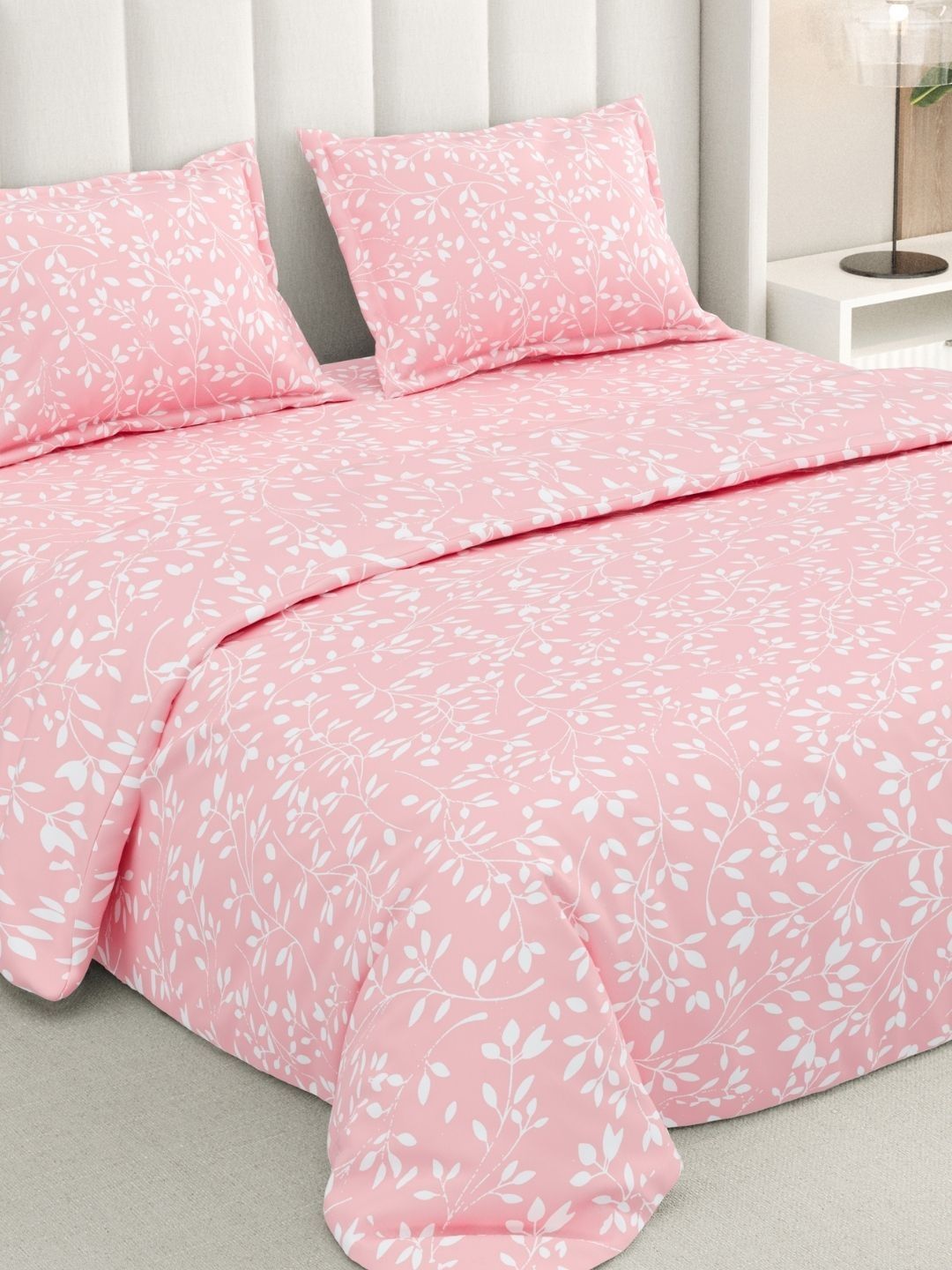 RIVERMOOR Pink 300 TC Bedsheet with 2 Pillow Covers-picture-48