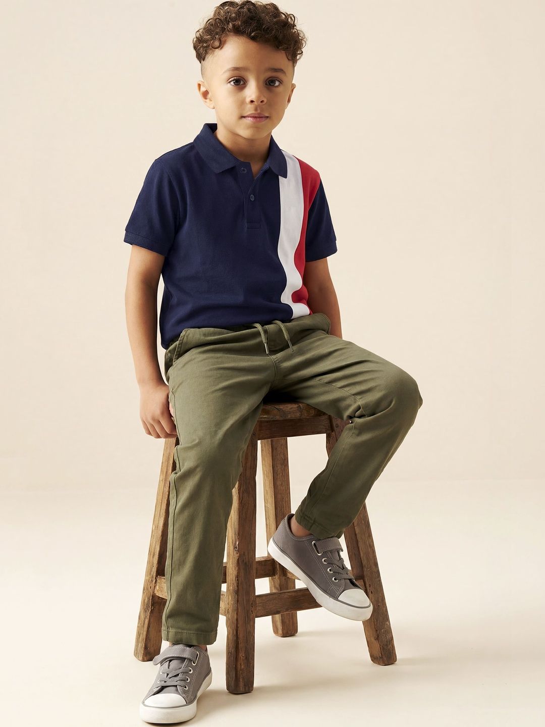 Glen kids Boys Colourblocked Polo Collar Pure Cotton T-shirt-picture-22