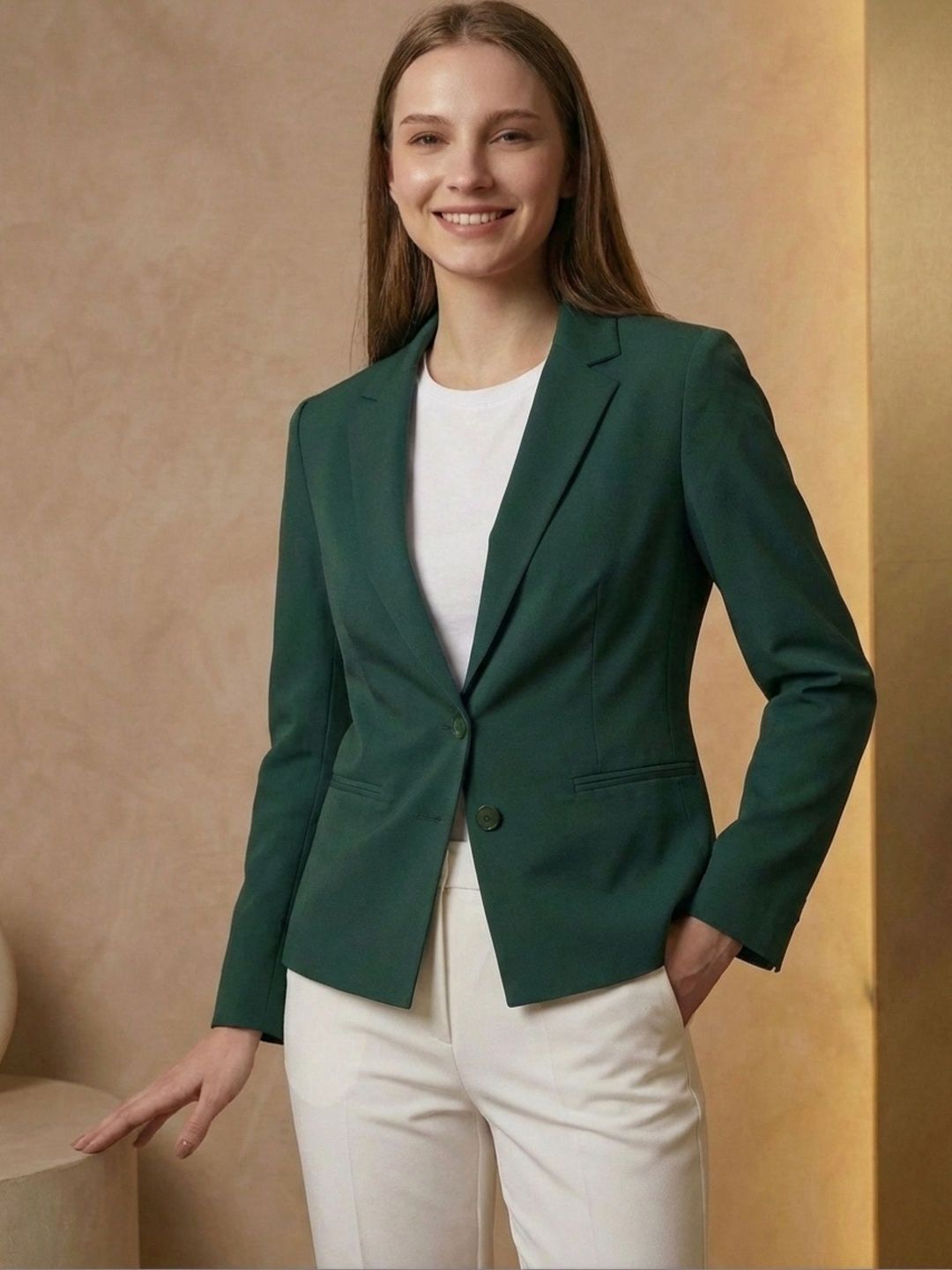 The Roadster Lifestyle Co Notched Lapel Single-Breasted Casual Blazers-picture-28