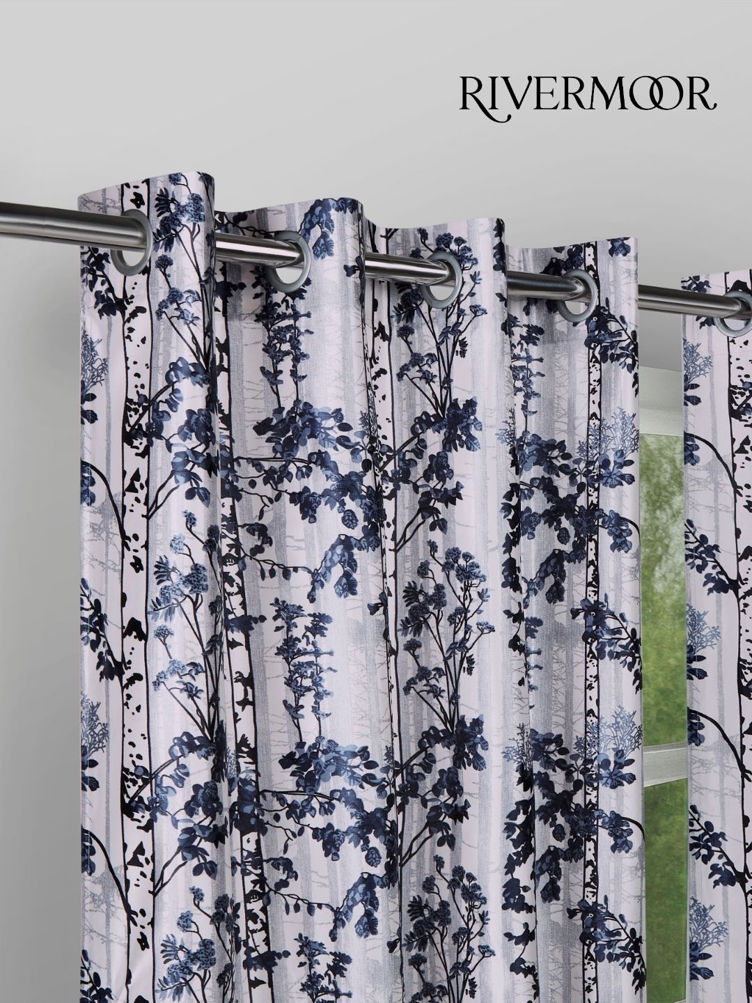 RIVERMOOR Grey Set of 2 Floral Window Curtain-image-37