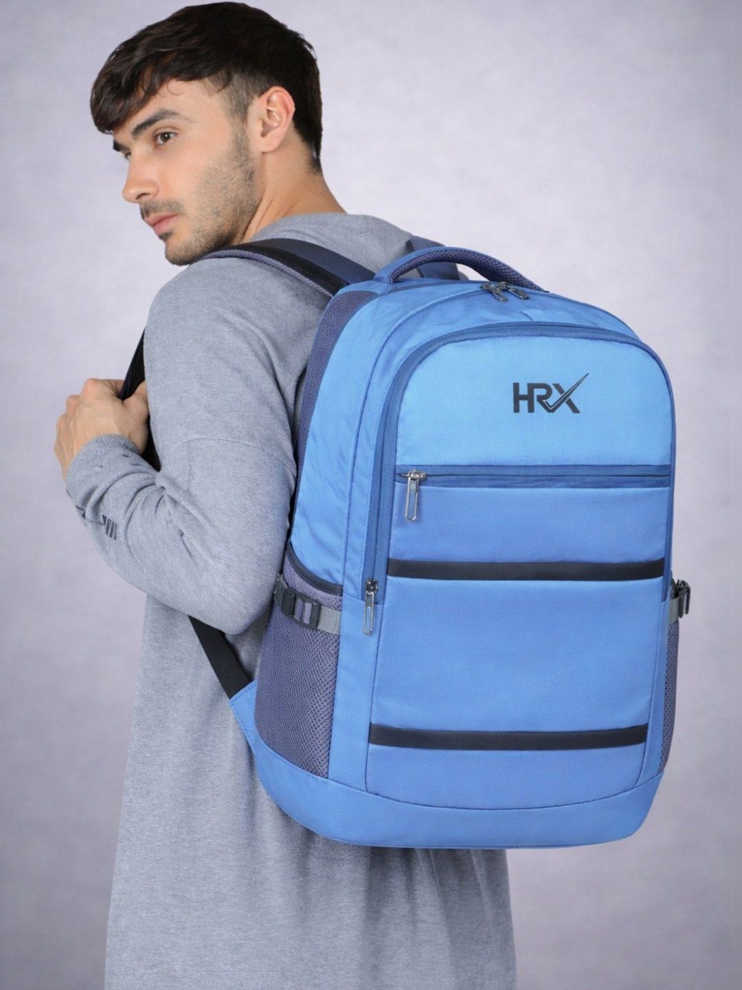HRX by Hrithik Roshan Unisex Brand Logo Backpack with Compression Straps-picture-14